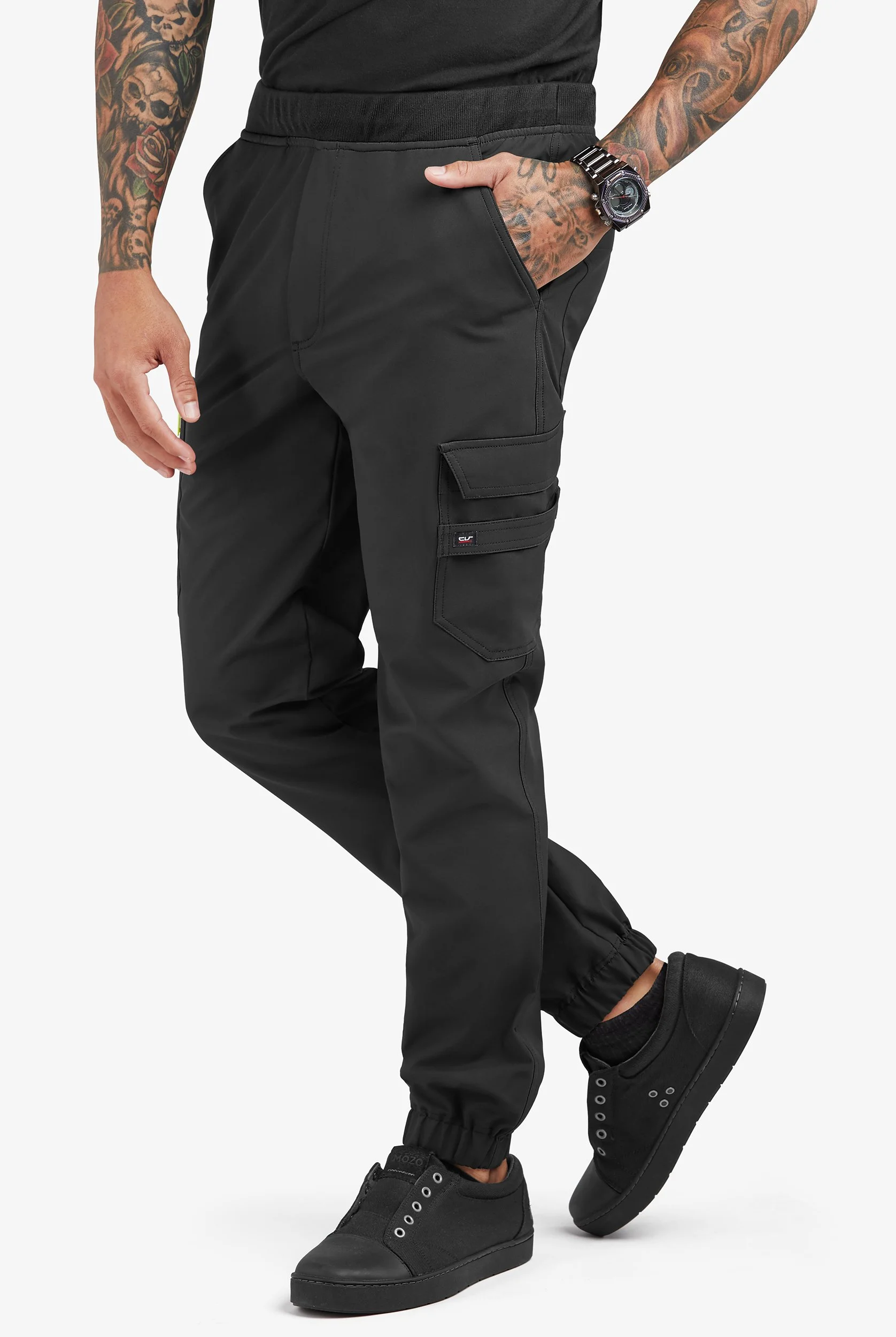 Chef Uniforms Chef Performance Men's 7-Pocket Stretch Jogger Chef Pants in Black | Size XL | Polyester/Spandex
