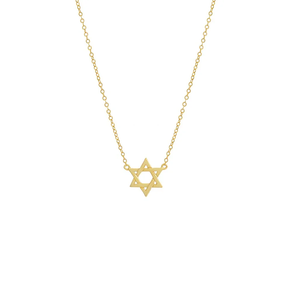 Solid Star Of David Necklace