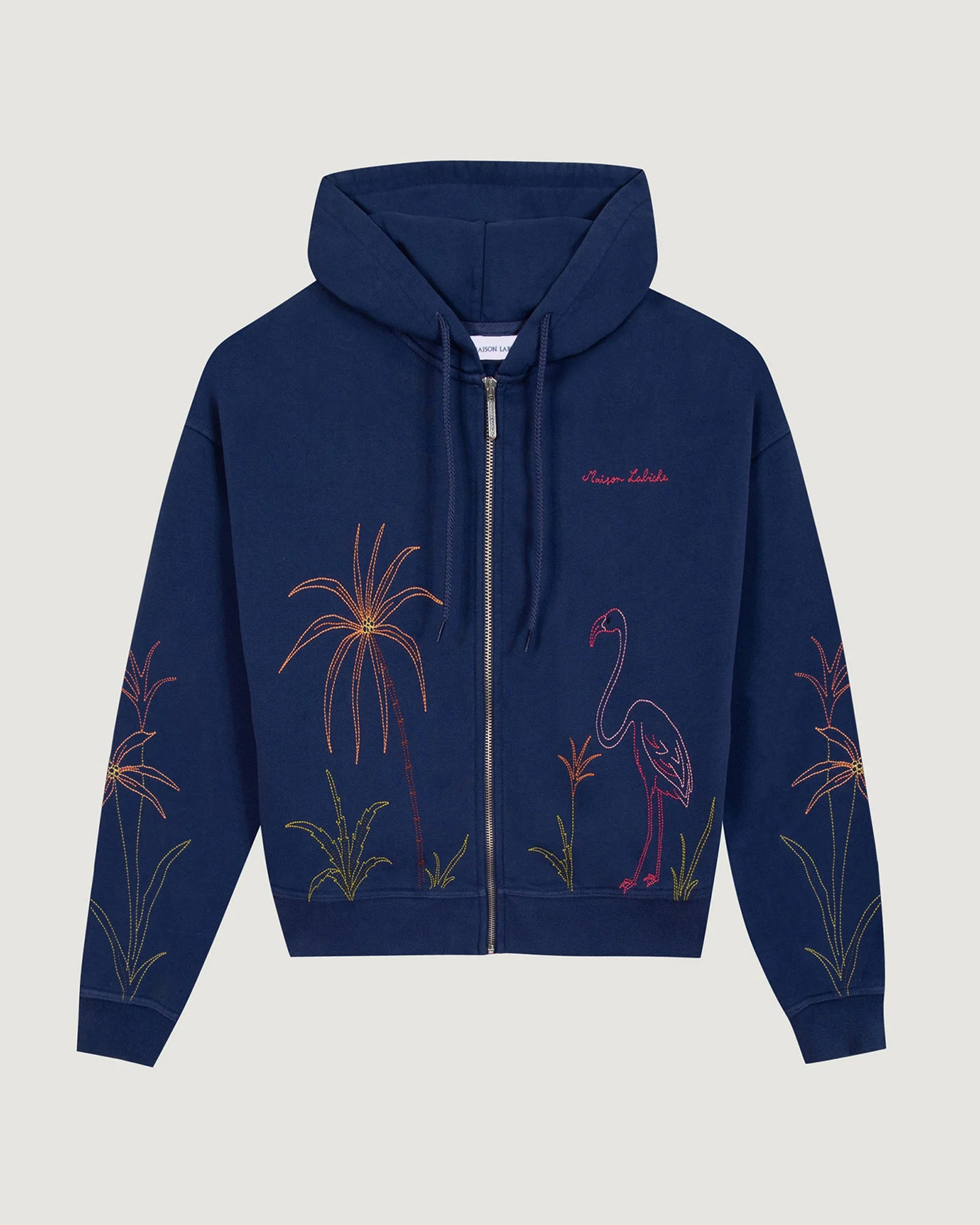 "Dos Flamingo" gesvres zipped hoodie