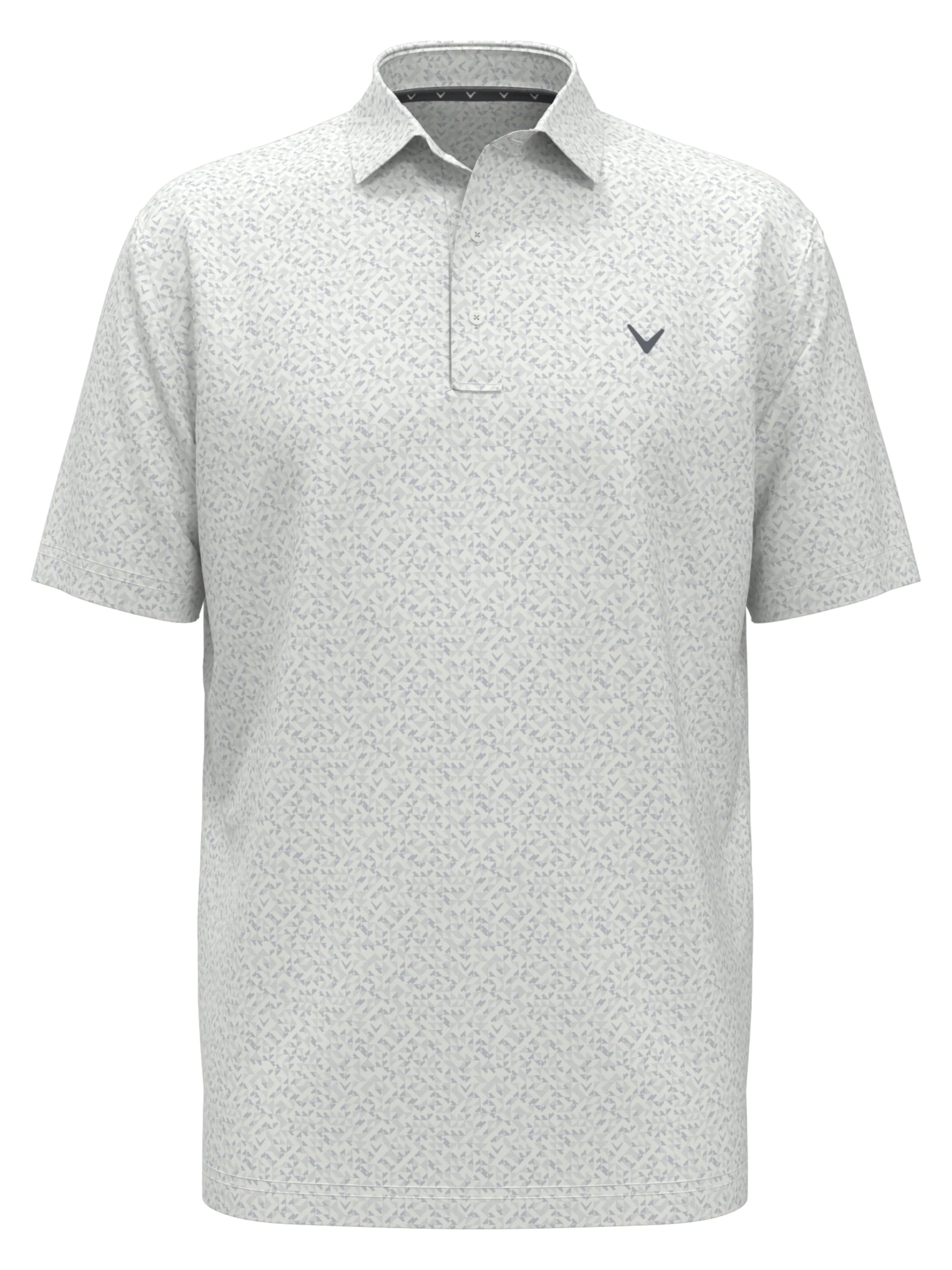 Mens Linear Chevron Print Golf Polo