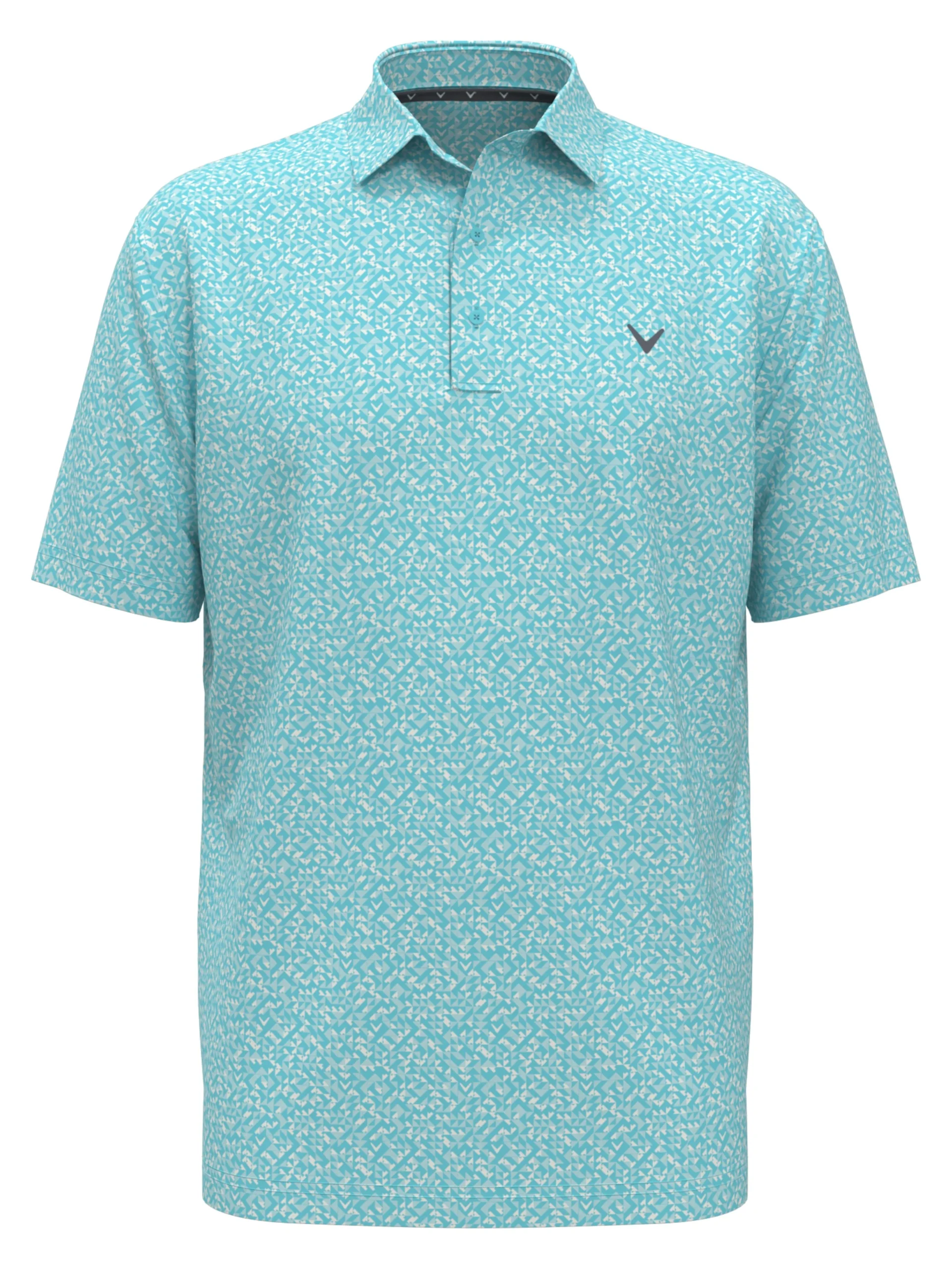 Mens Linear Chevron Print Golf Polo