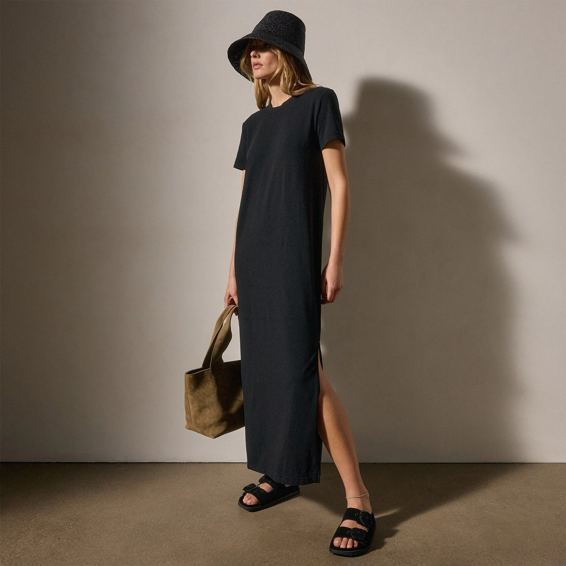 Relaxed T Shirt Dress - Black