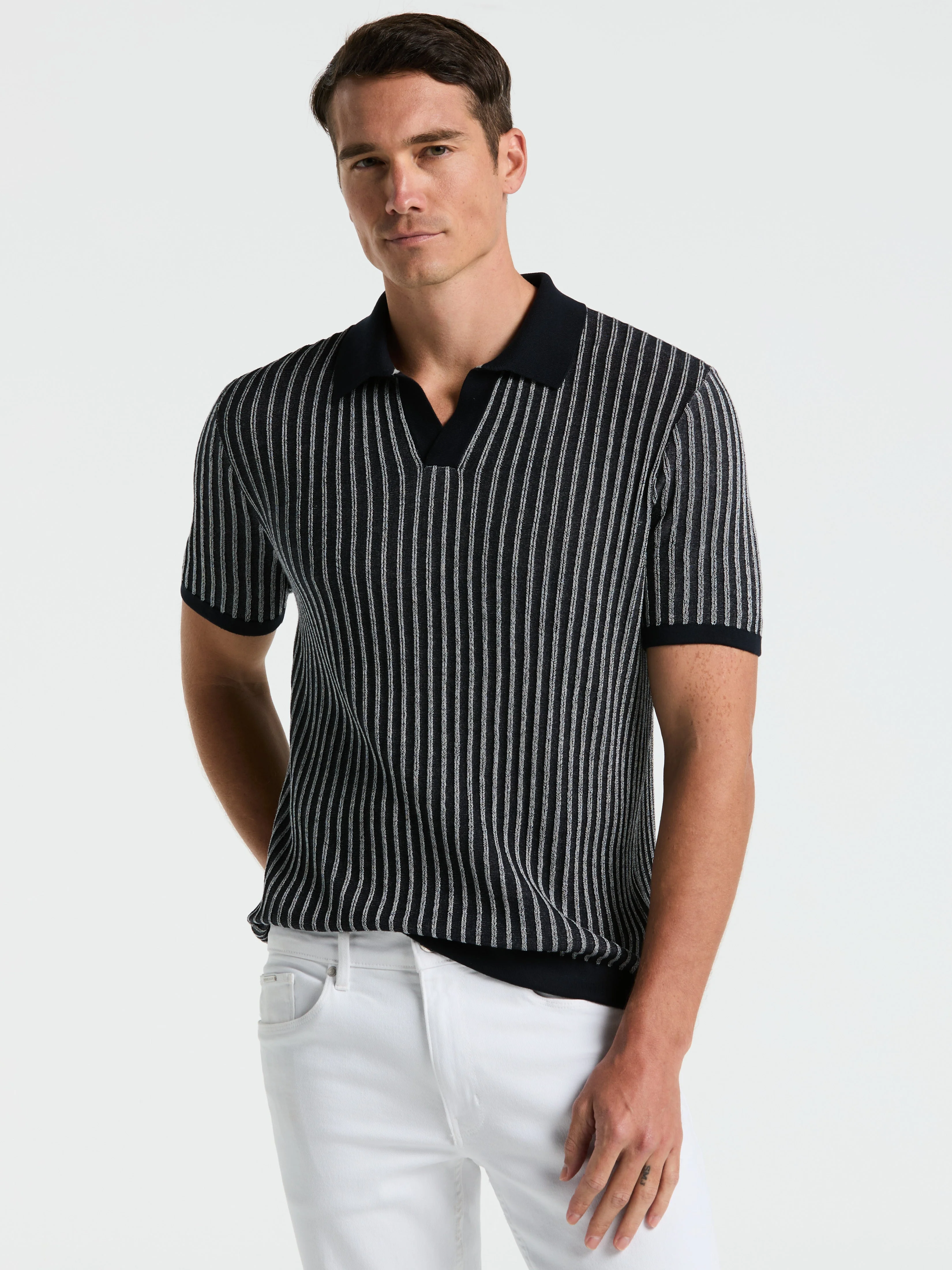 Striped Polo Sweater