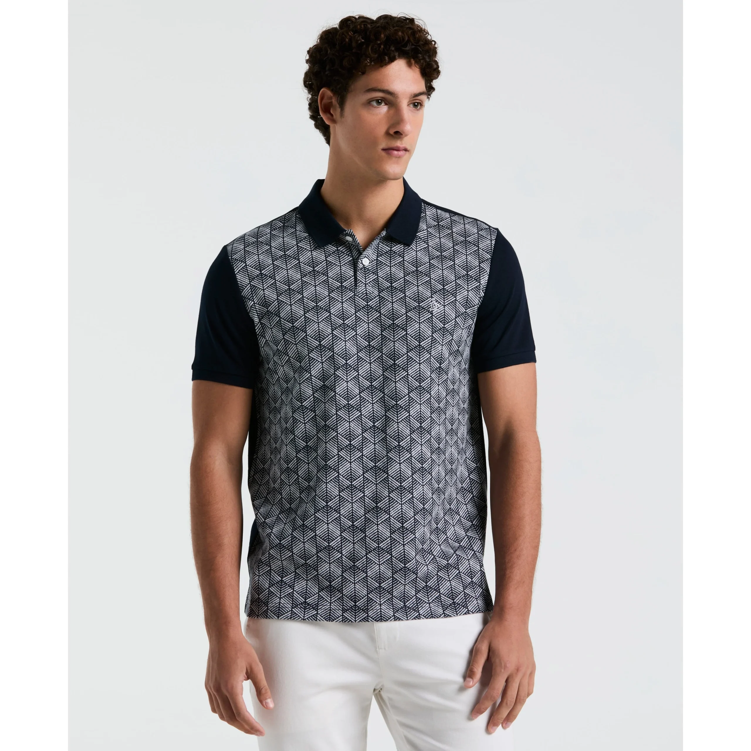 Diamond Jacquard Front Polo