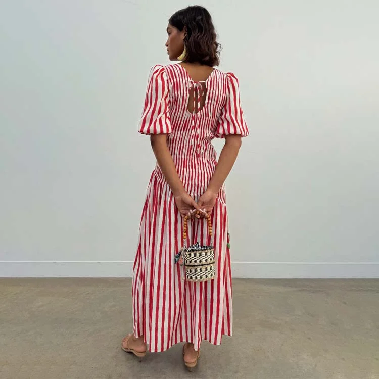 Red Stripe Nara Dress