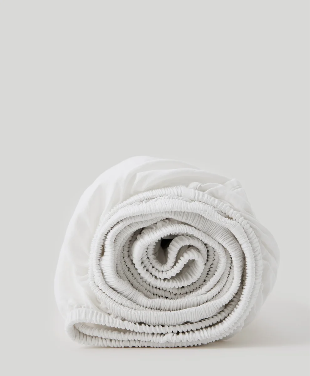 Organic Organic Room Service Sateen Fitted Sheet by pact in White Fair Trade