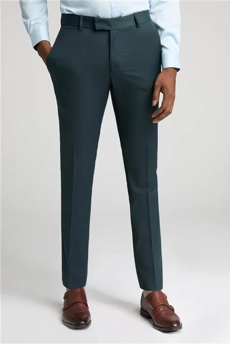 Antique Rogue Slim Fit Bay Dark Navy Blue Teal Men's Trousers, Green