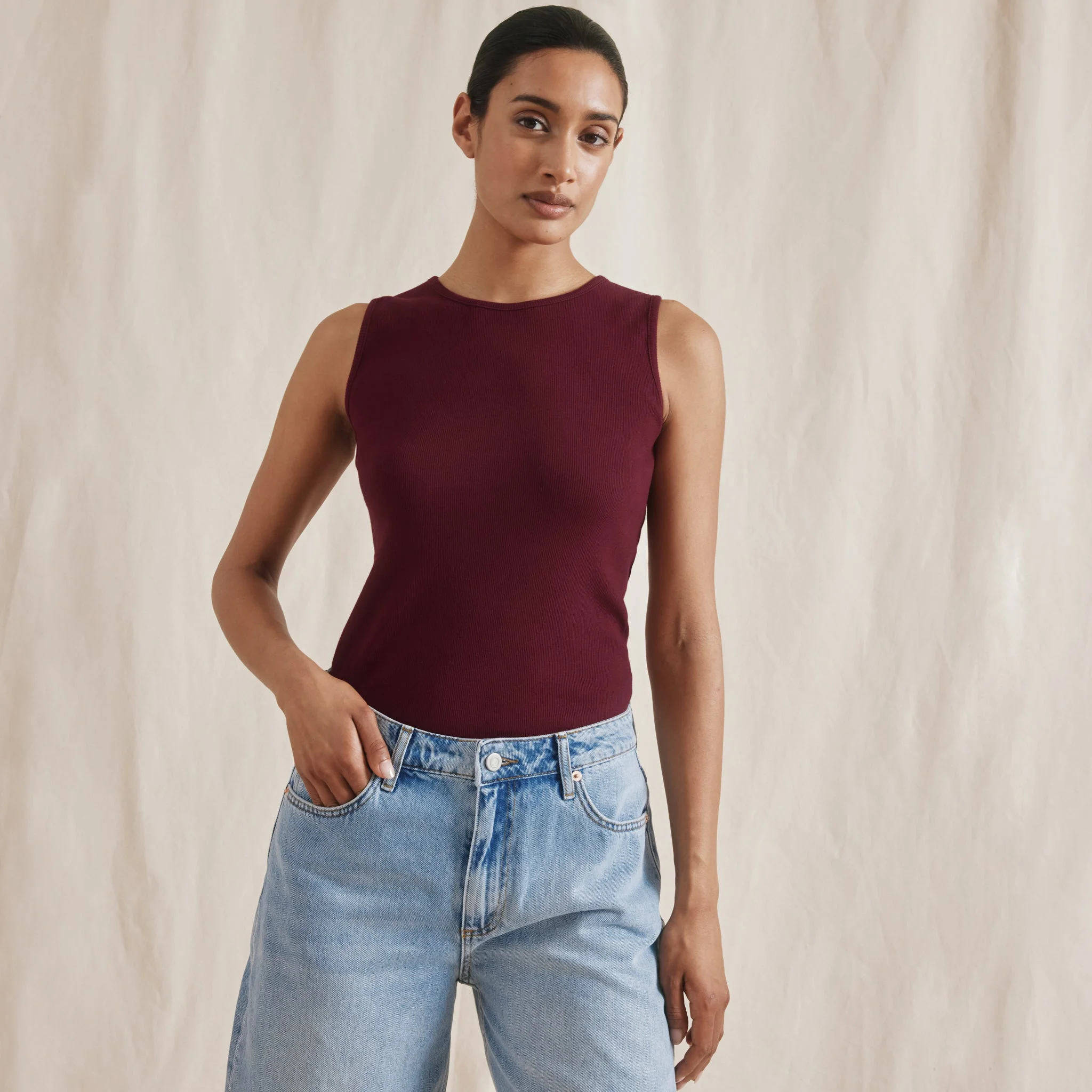 Cherry Rib Racer Vest