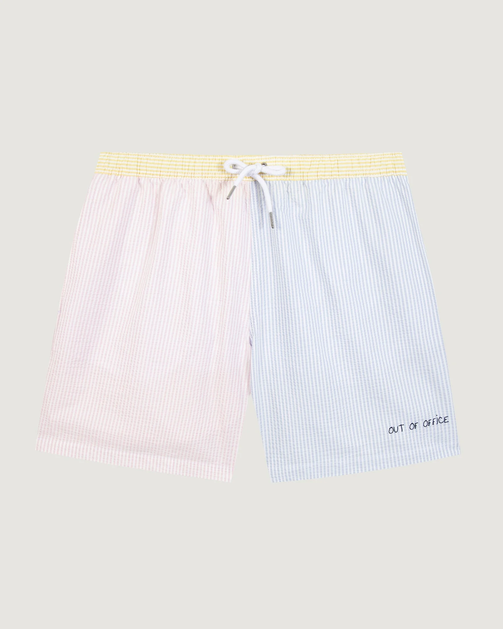 "Out Of Office" Maillot seersucker swim shorts
