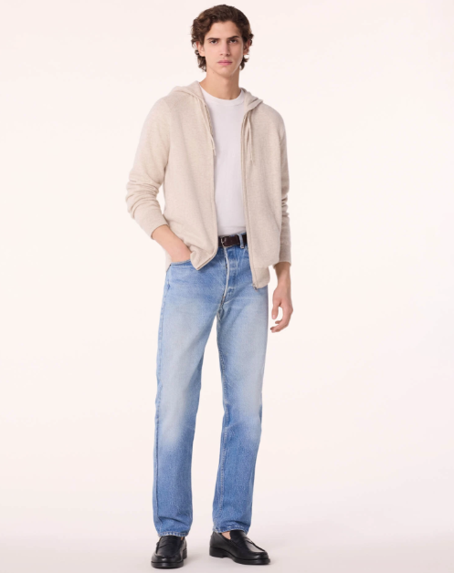 Men Cashmere Zip Hoodie
