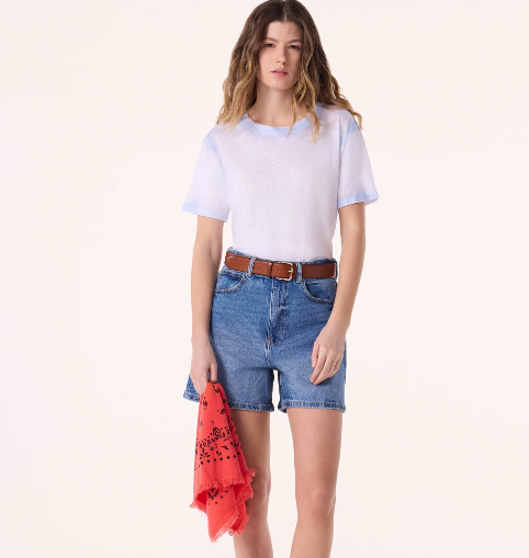 BICOLOR LINEN TOP, 2-threads