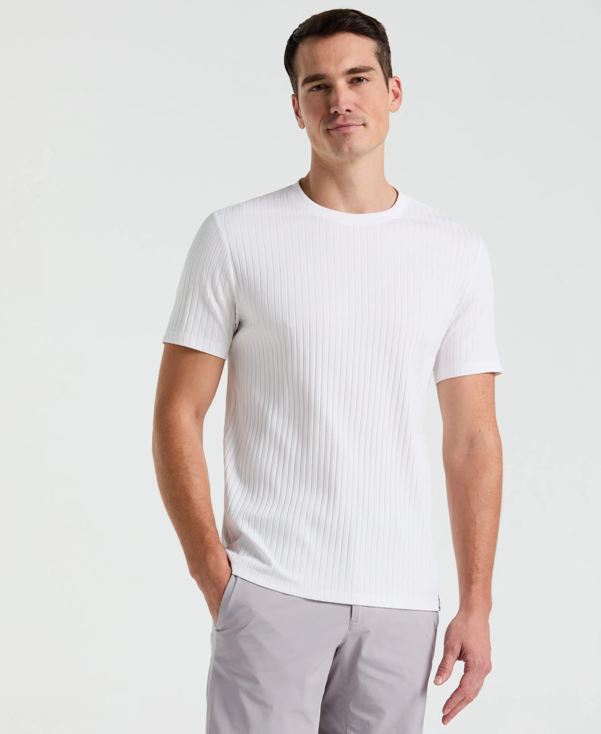 Ribbed Crew Neck Tee