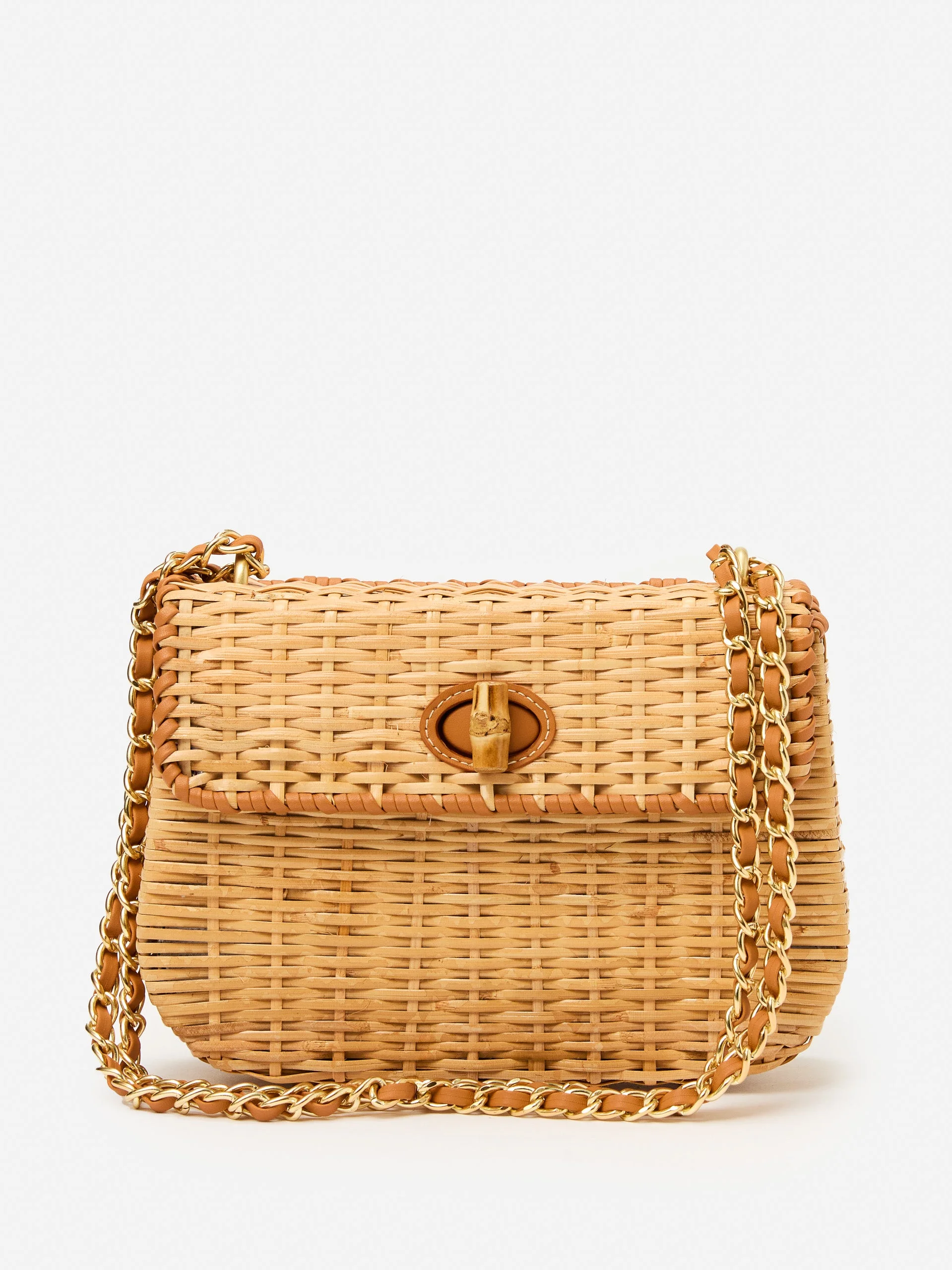 J.McLaughlin Women's Waverly Wicker Handbag Natural