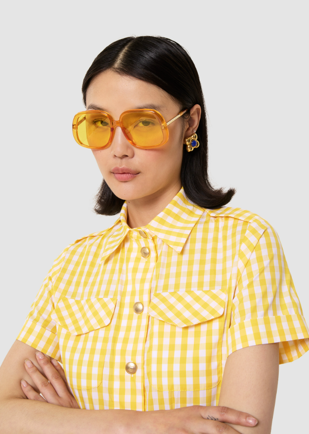 Taormina yellow gingham top