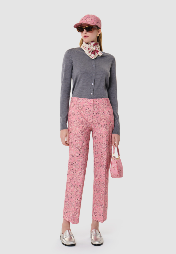 Pampille pink pants with bandana pattern