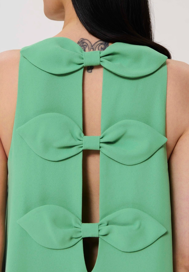 Roxanne green crepe dress