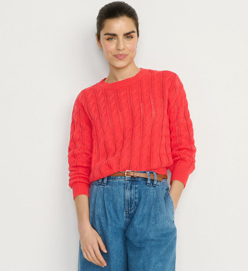 Women's Drifter Cable Pointelle Stitch Sweater