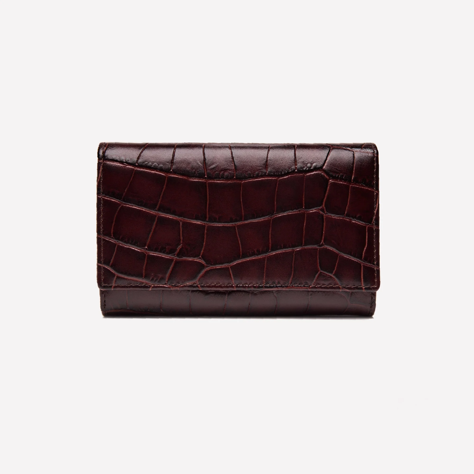 Croco Midi Flap-Over Purse