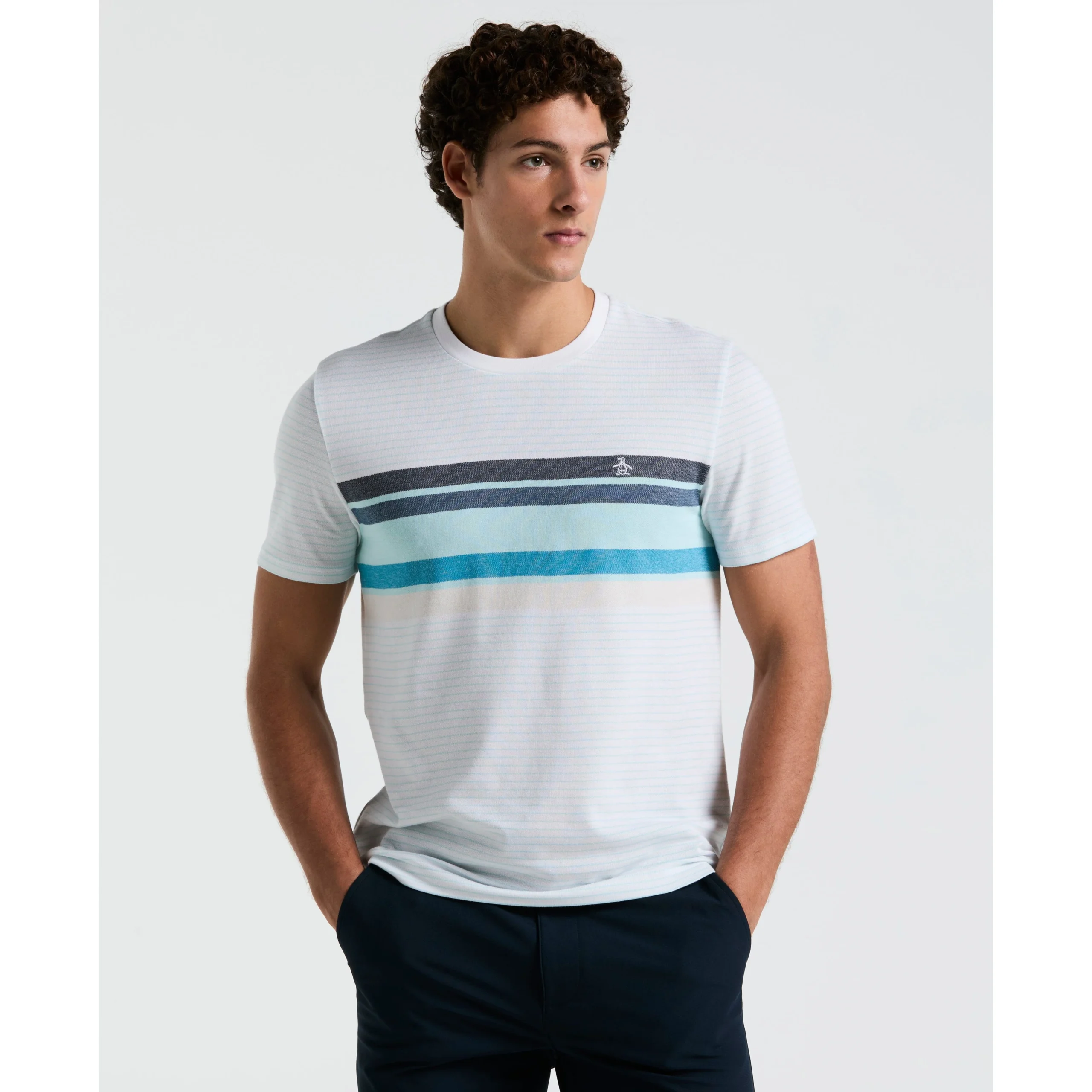 Birdseye Pique Chest Striped Tee