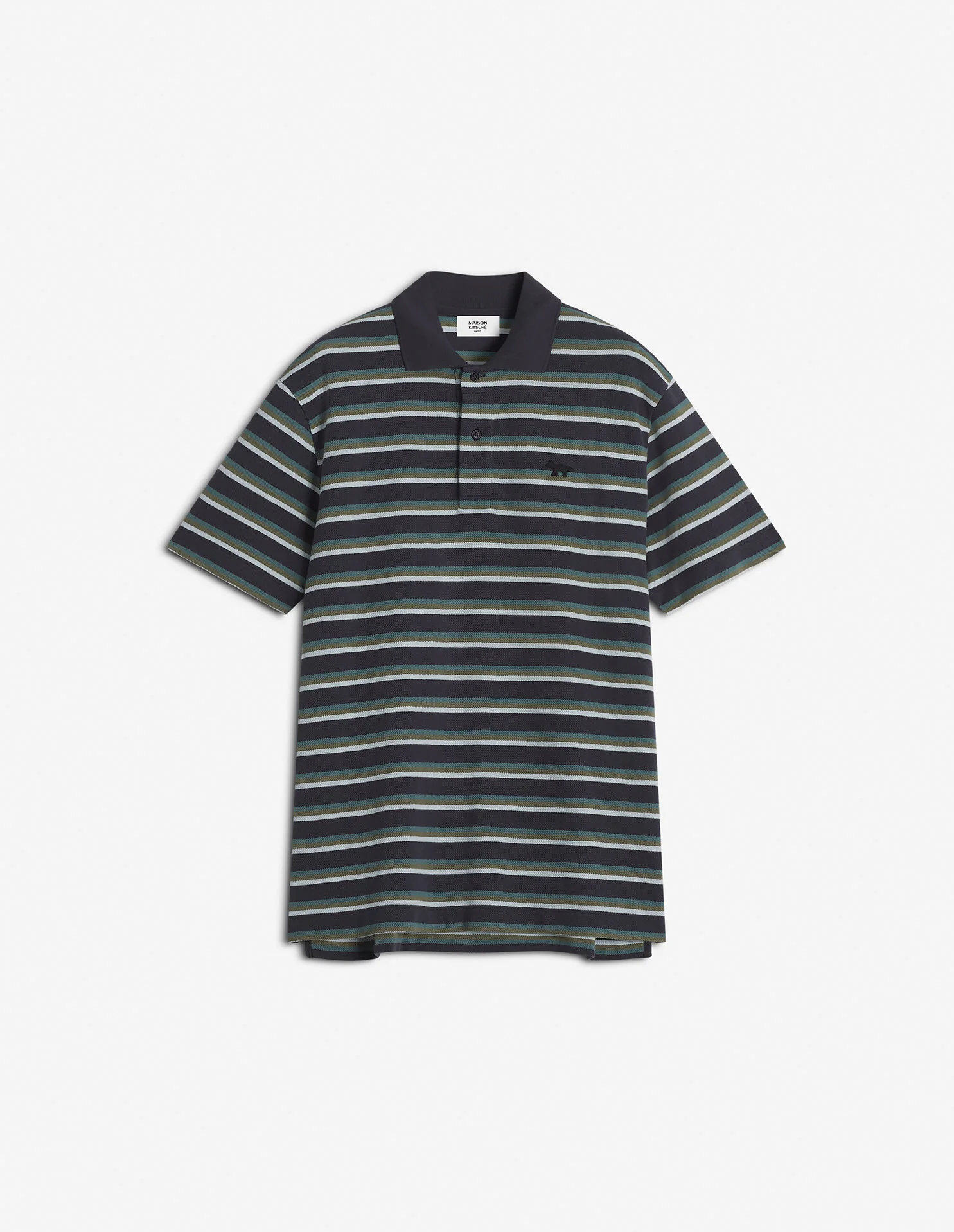 PROFILE FOX PATCH TRI COLOR STRIPES POLO - Borderfree