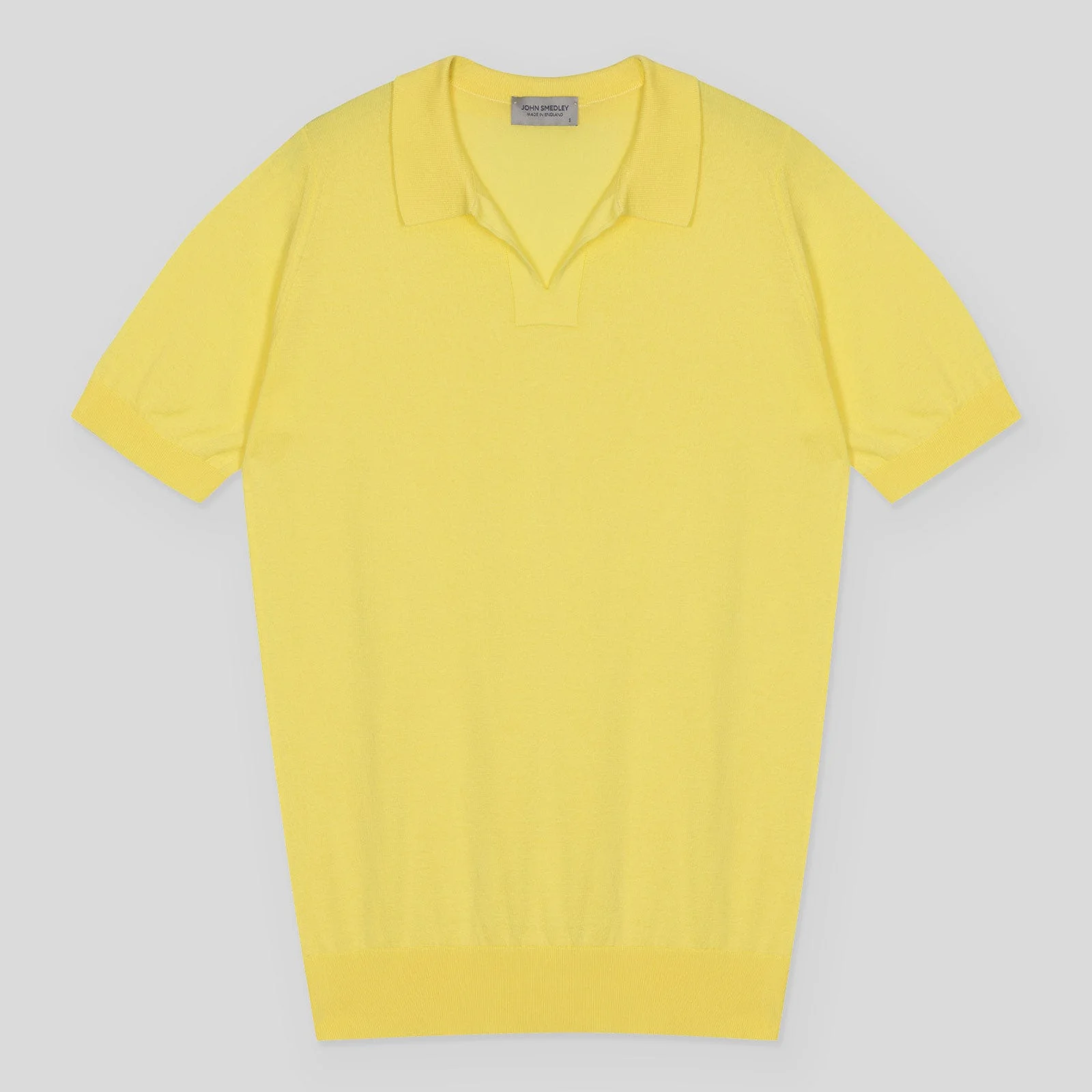 トップス JOHN SMADLEY SKIPPER COLLAR SHIRTS L John Smedley - Men's - Donnelly Shirt Yellow Balm, XL - Sea