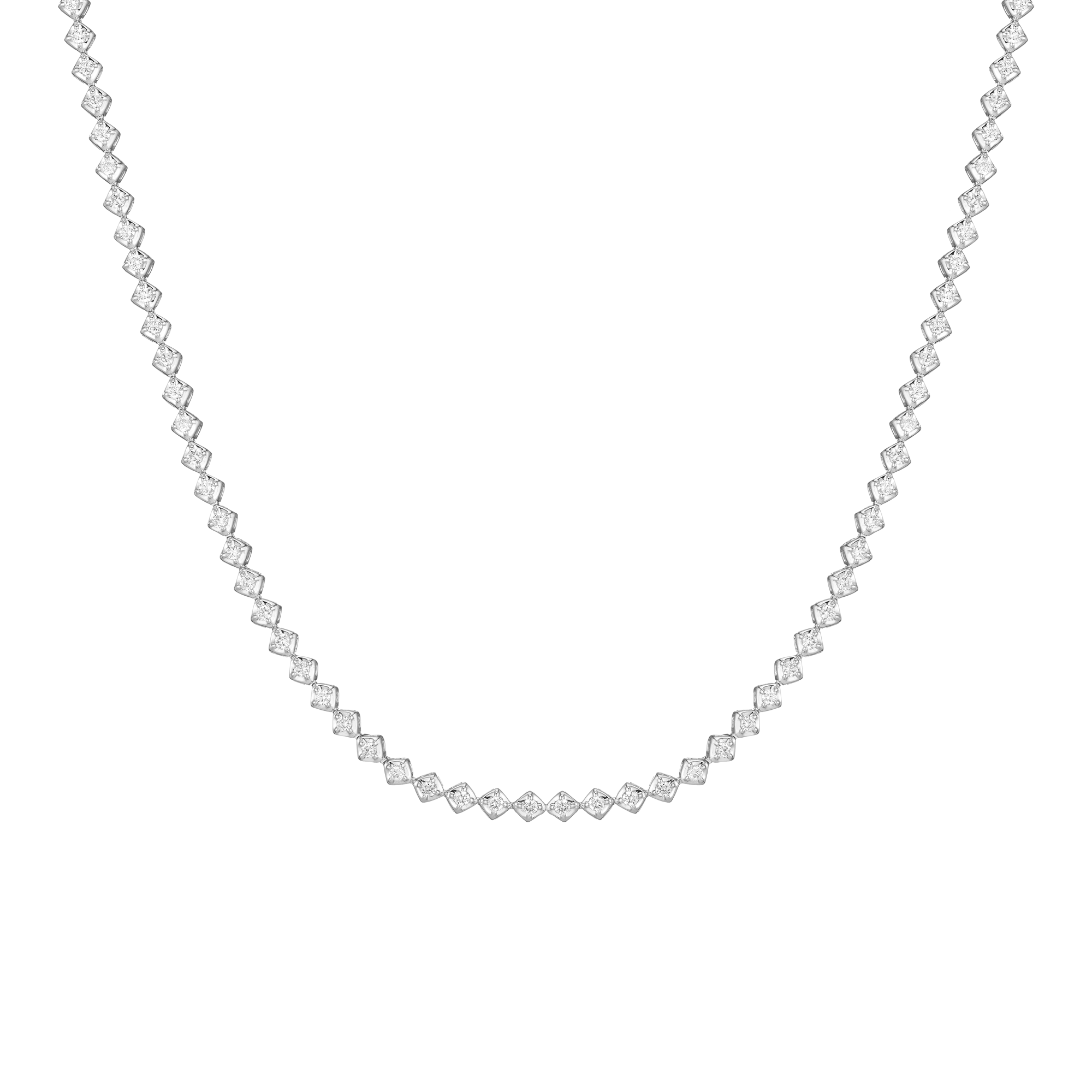 Petite Lab Grown Diamond Tennis Choker Necklace - Borderfree