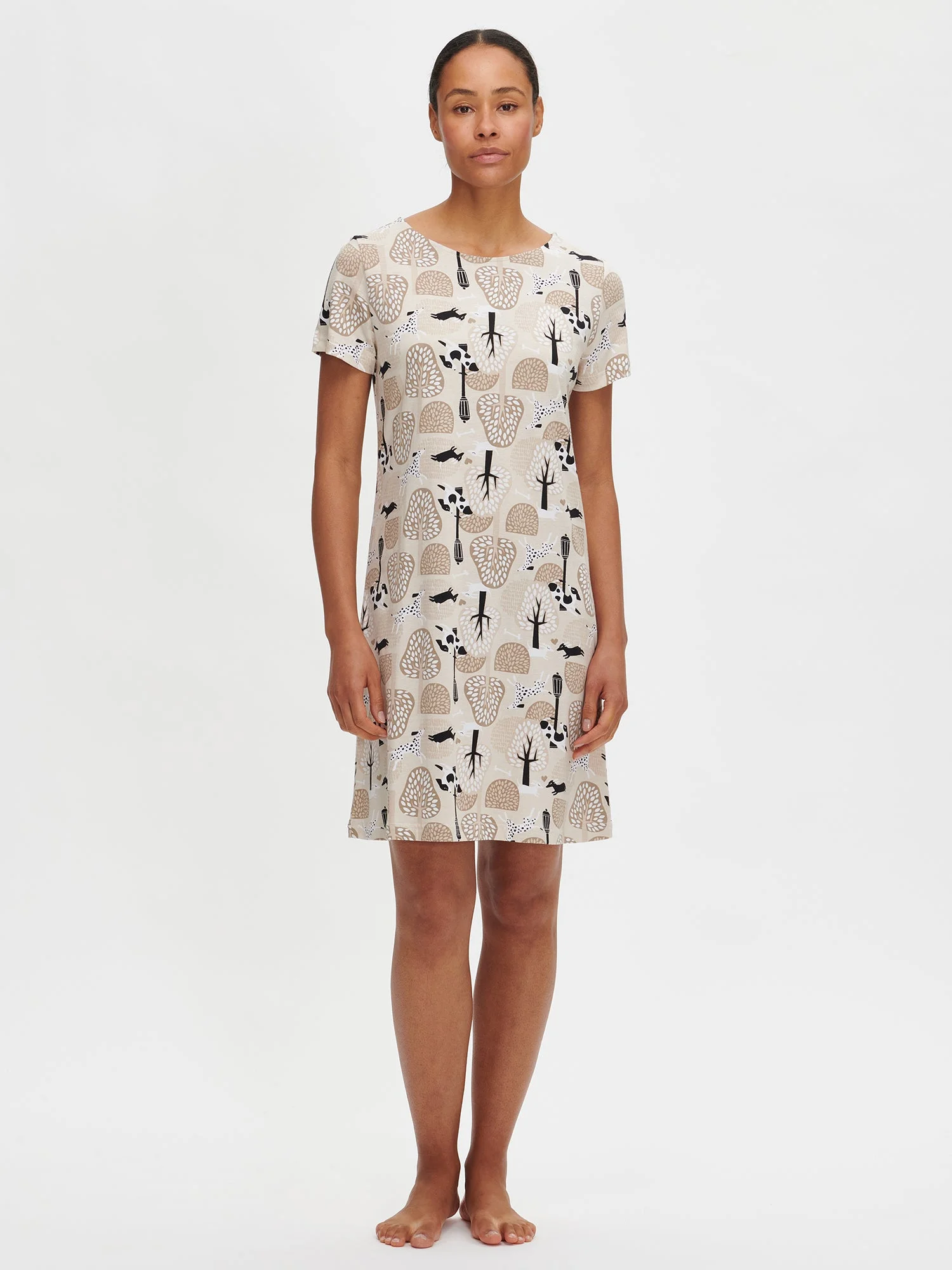 LUNA Short Nightgown - Beige