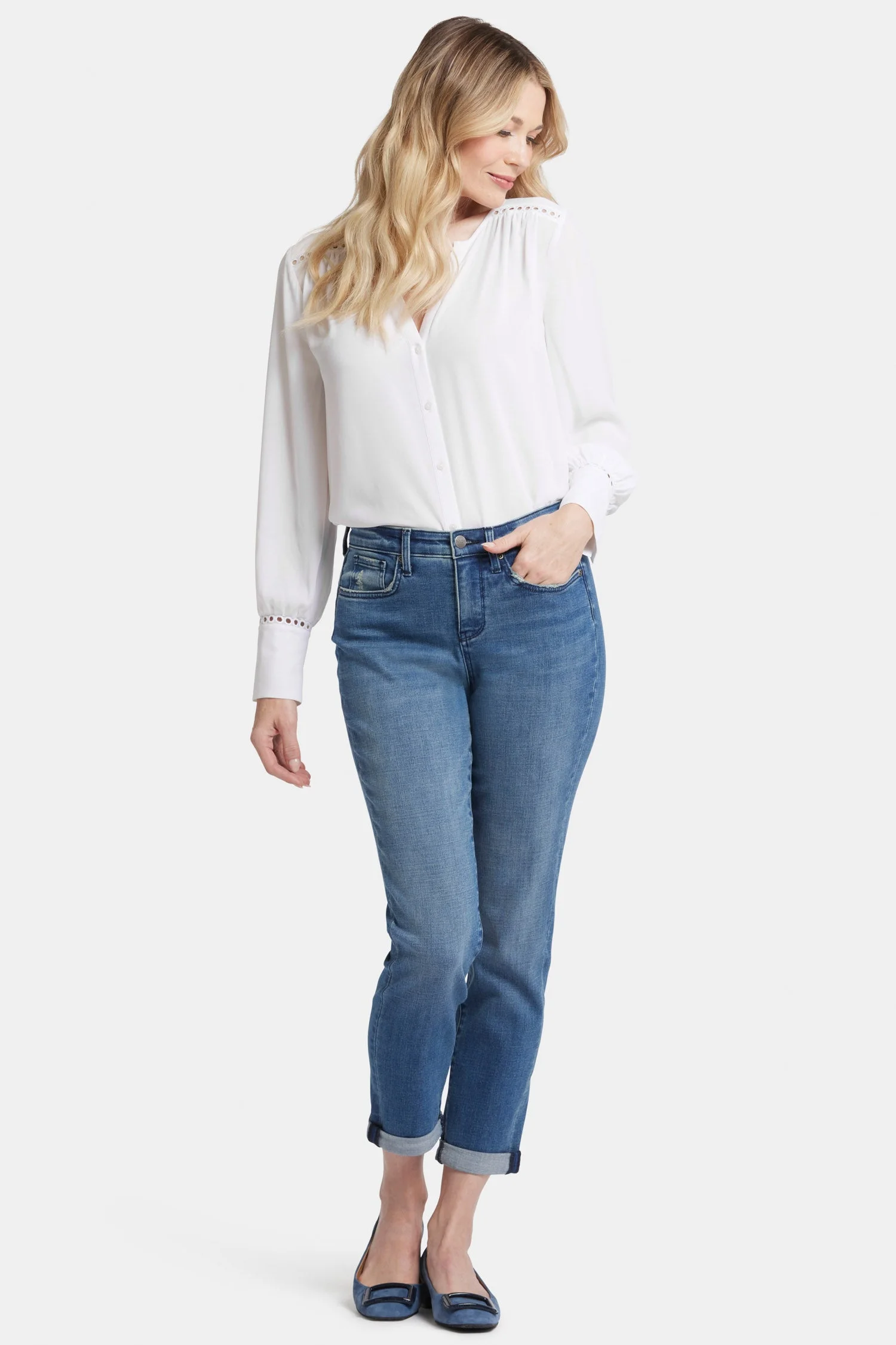 Margot Girlfriend Jeans - Cascade Wave