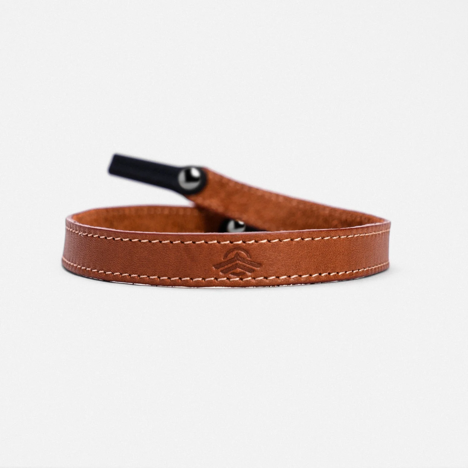 Randolph for Sounder Goods - Leather Sunglasses Strap - Cognac with Gunmetal Rivets