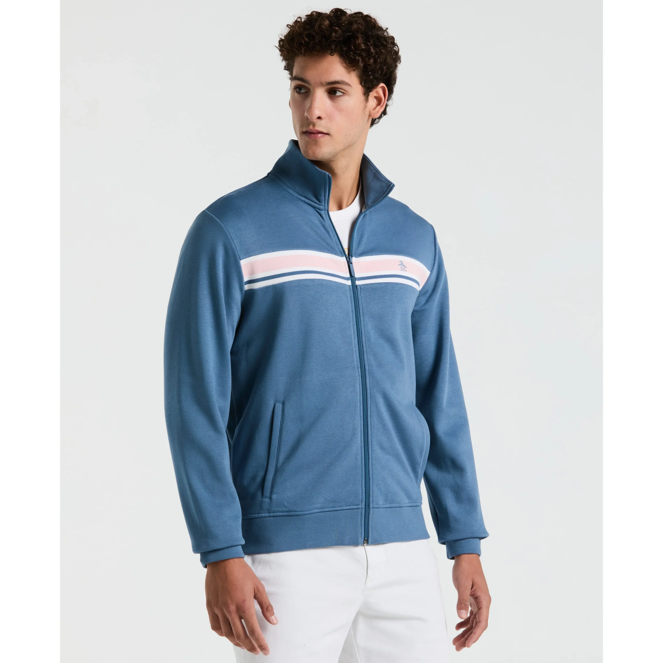 Fleece Chest Stripe Track Jacket