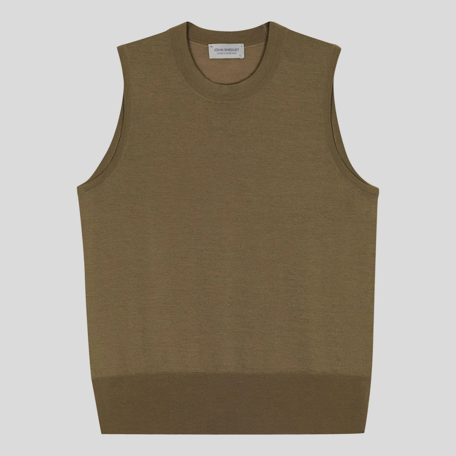 John Smedley - Women's - Rylie Jumper Sepia, S - Anglo Indian Gauze Round Neck Top Sepia - S