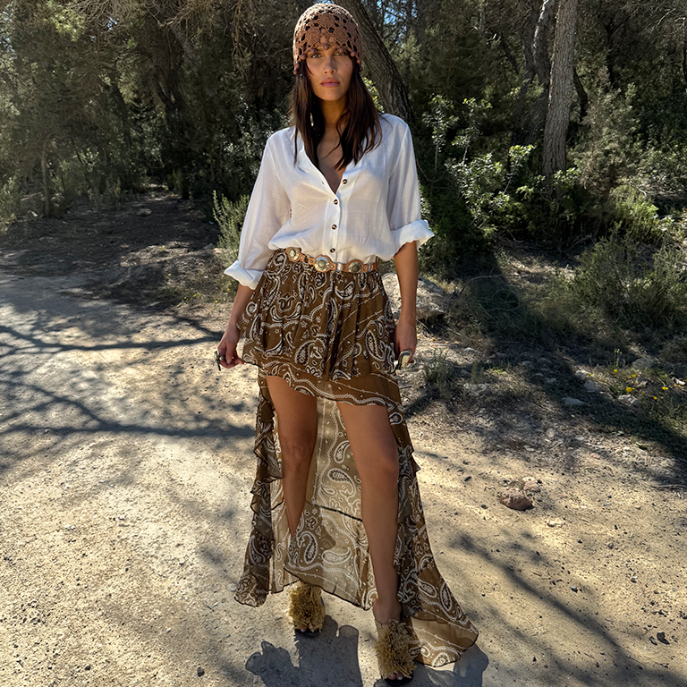 Brown Bandana Cassie Skirt