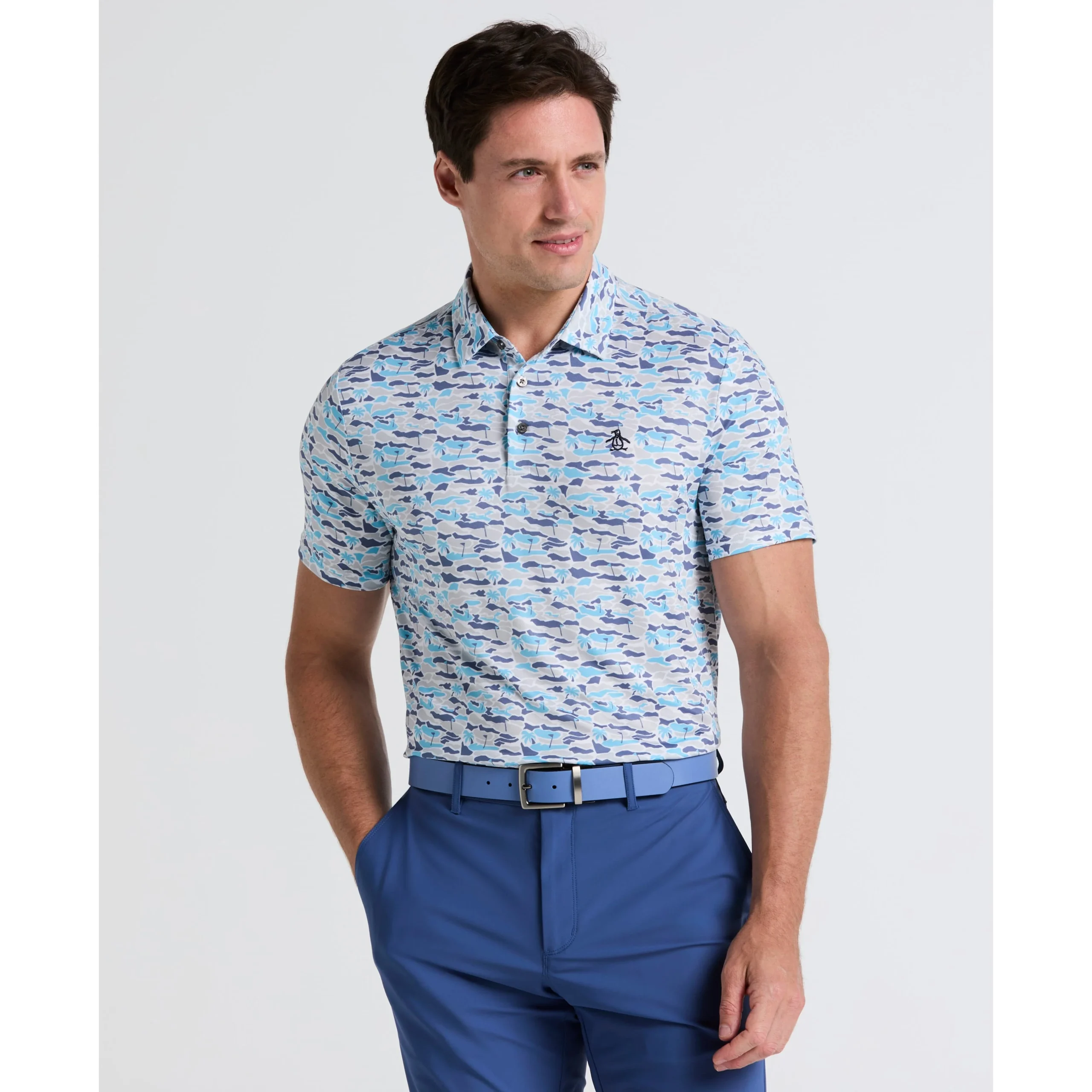 Palm Tree Bunker Print Golf Polo