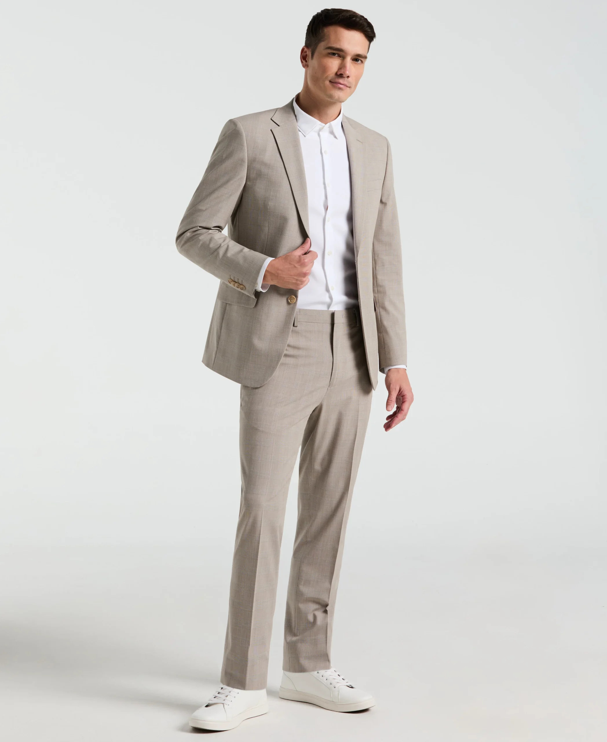 Slim Fit Plaid Print Suit Pant