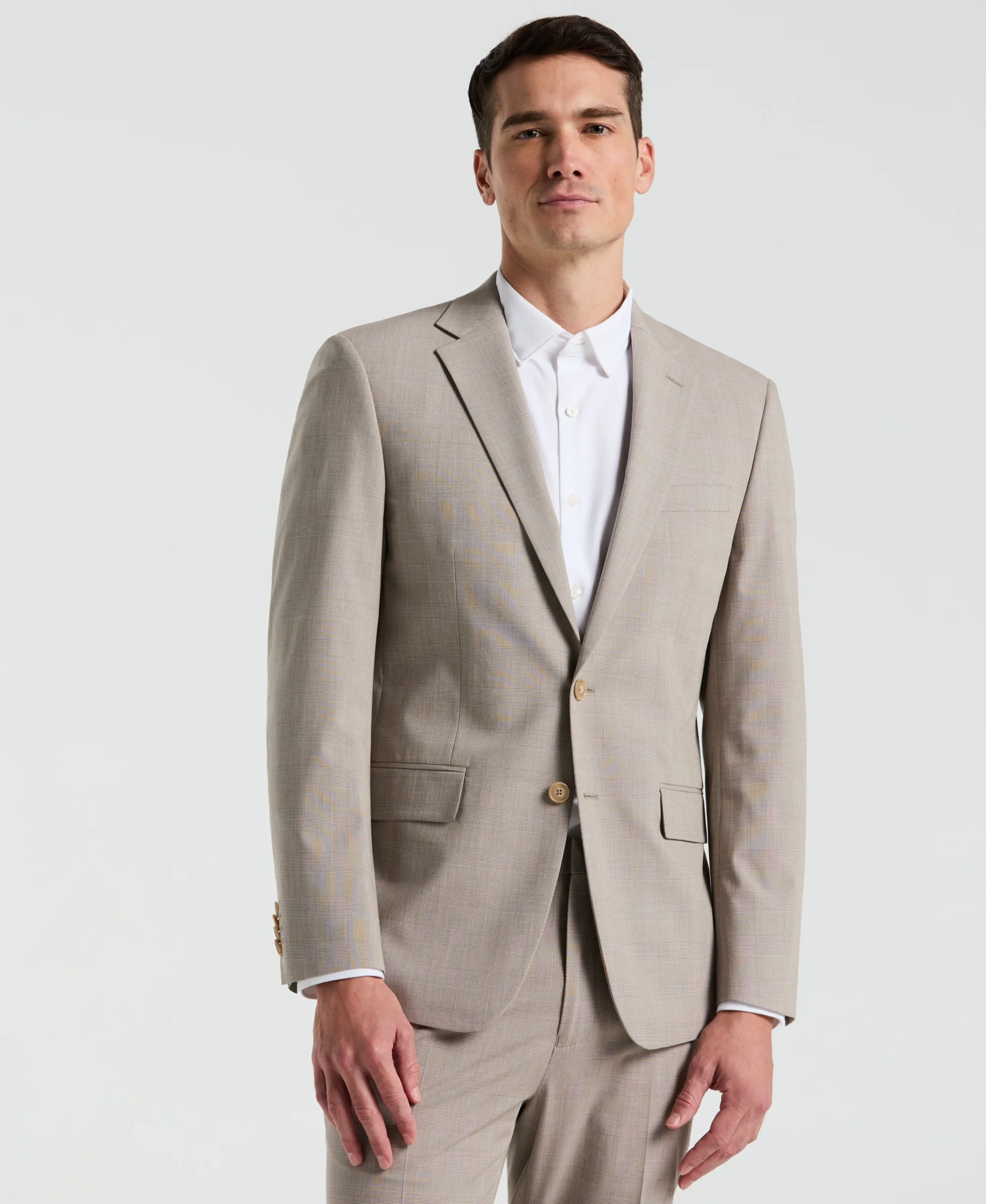 Slim Fit Plaid Print Suit Jacket