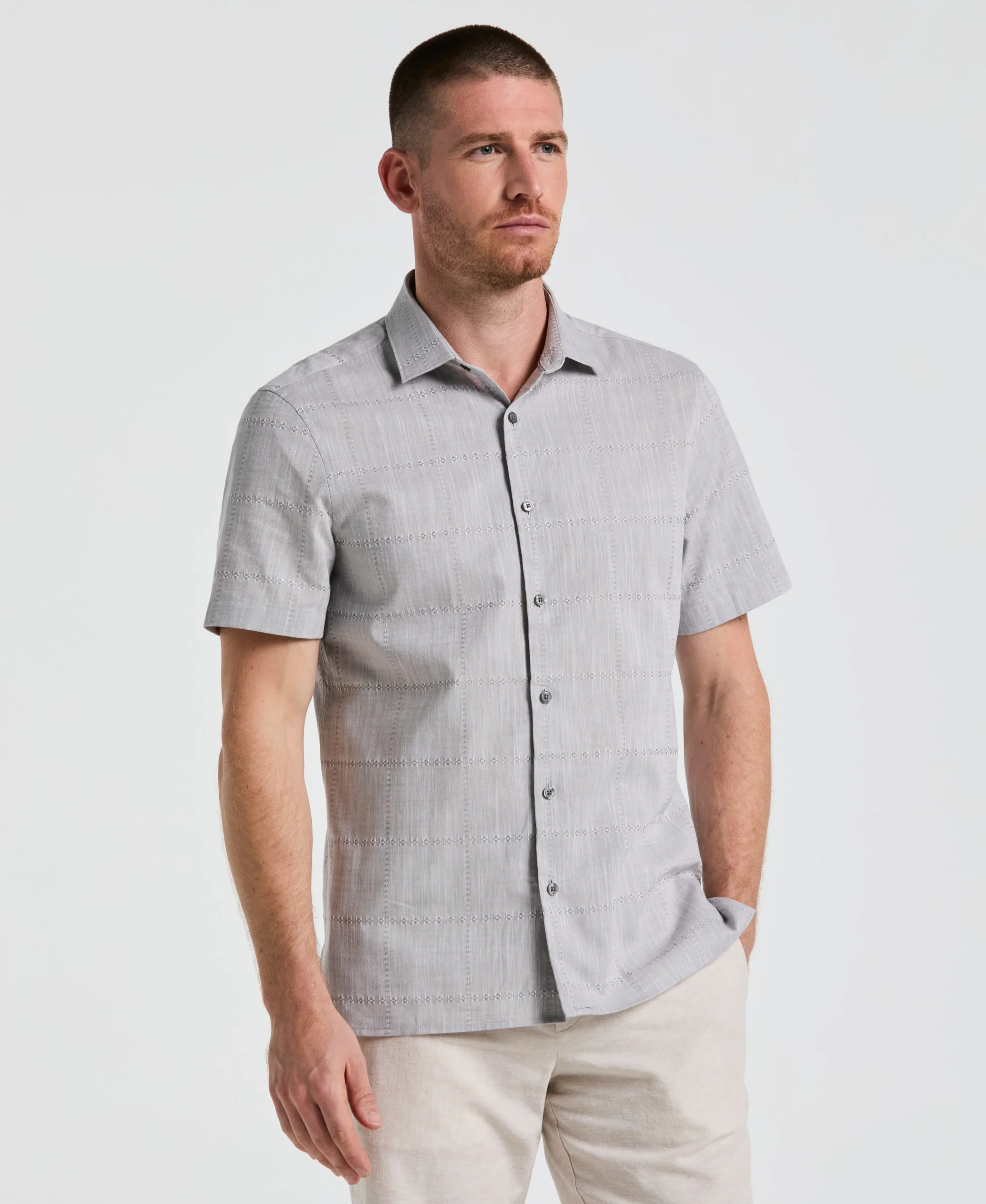Cotton Slub Plaid Shirt