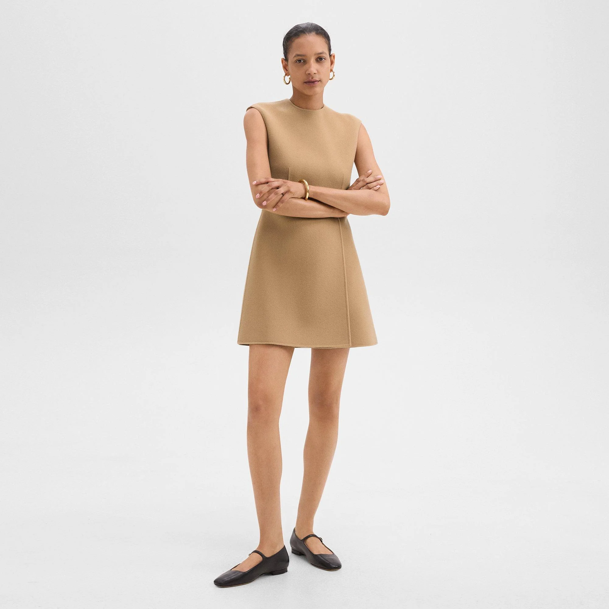Mini Wrap Dress in Double-Face Wool-Cashmere