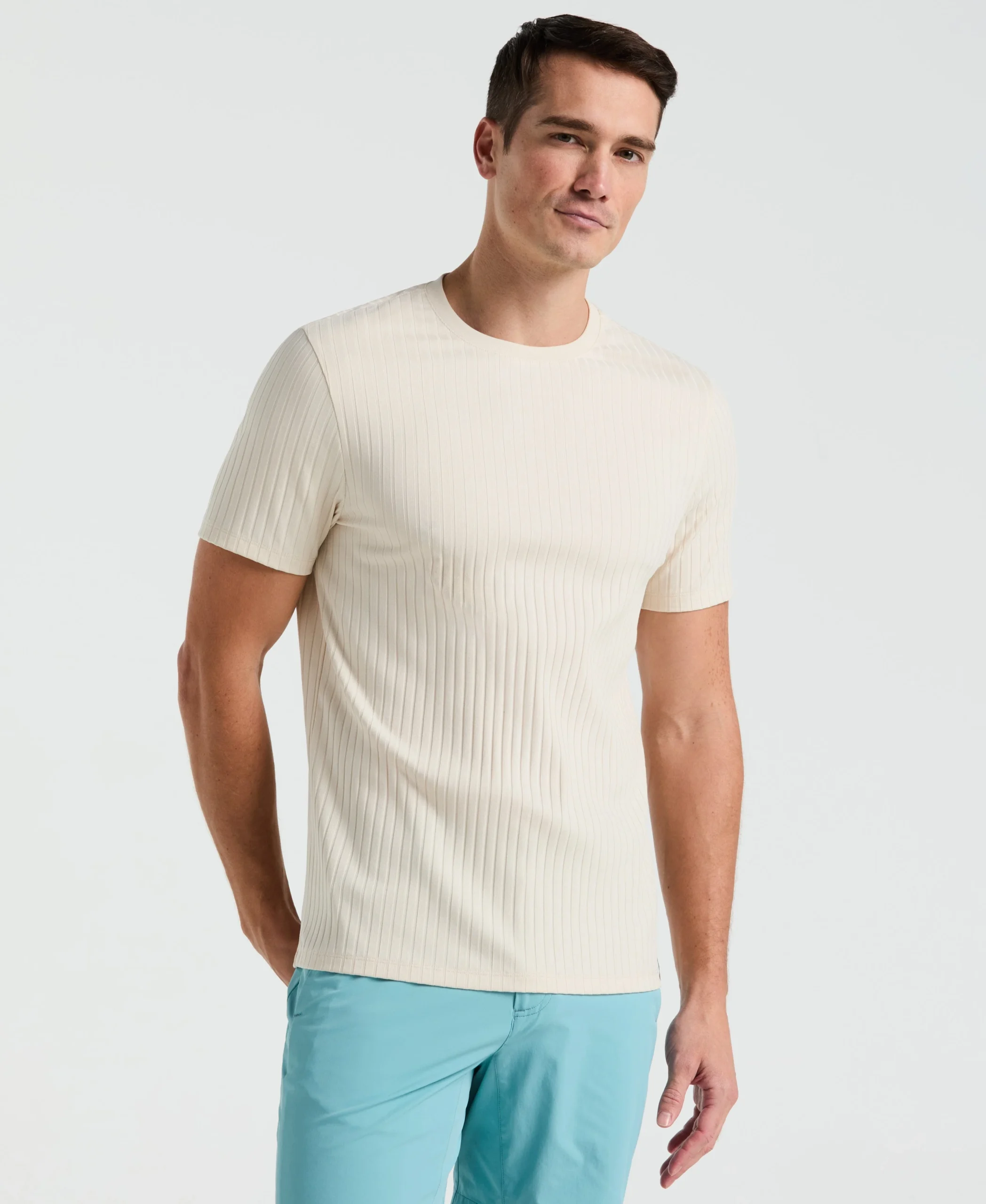 Ribbed Crew Neck Tee
