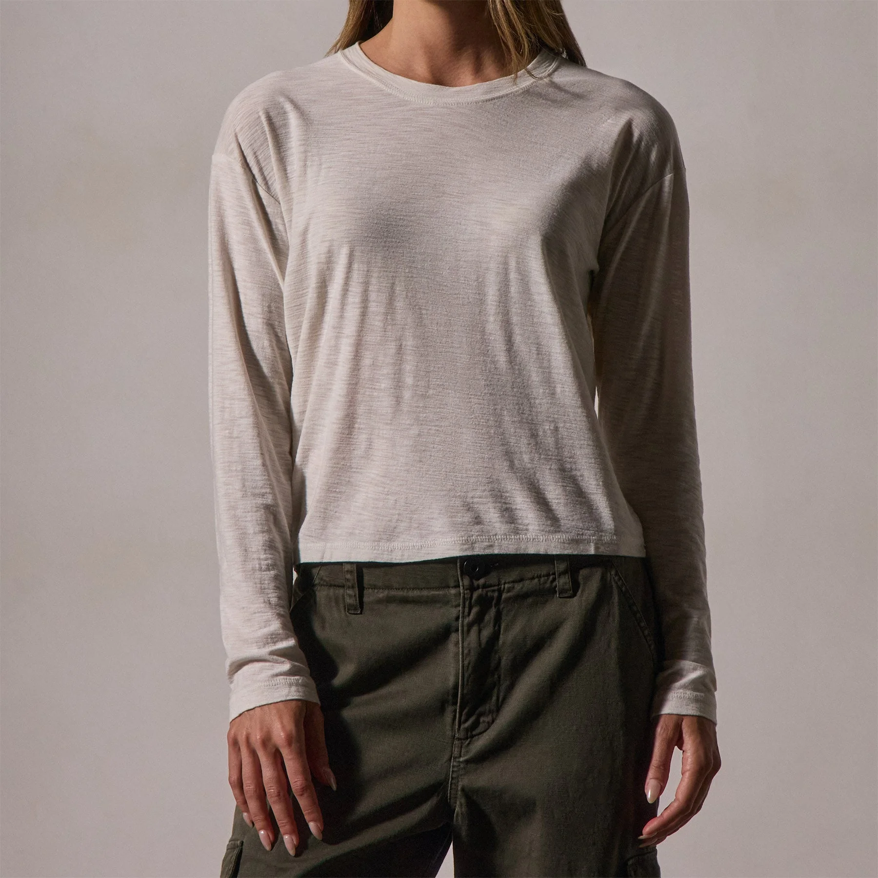 Boxy Long Sleeve Tee - Canvas
