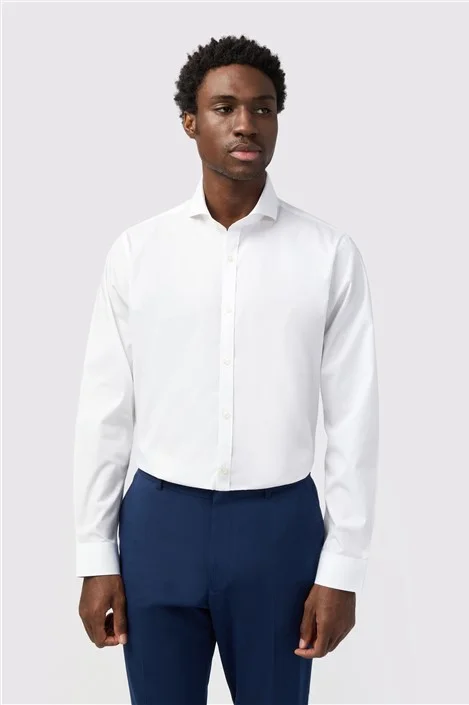 Limehaus White Mens Regular Fit Shirt, Long Sleeve, Stretch Fabric