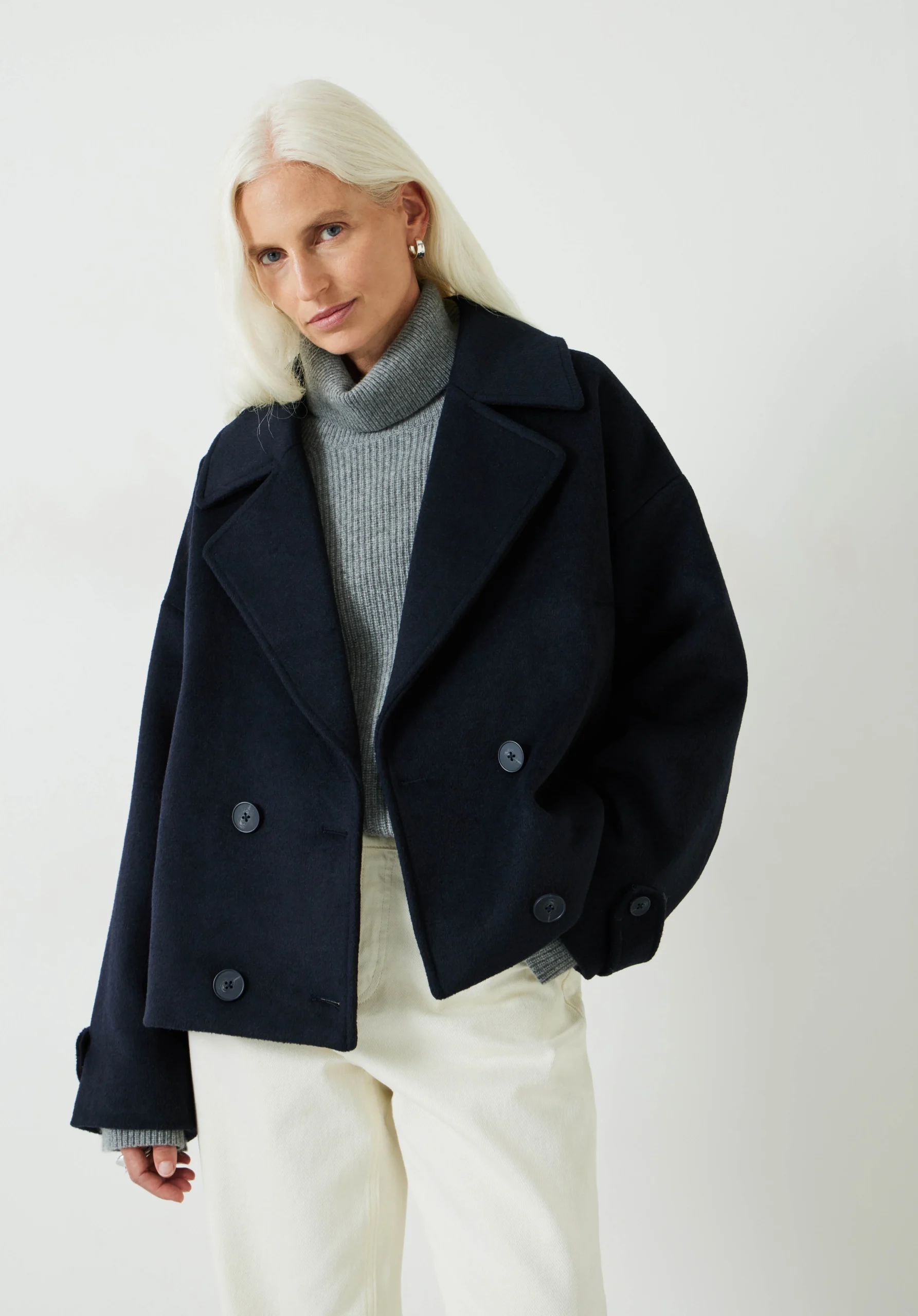 hush Wool Pea Coat - Borderfree