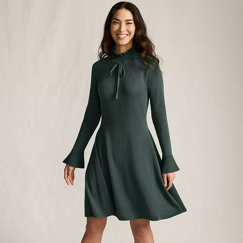 fit n flare sweater dress AWARE Knit Fit and Flare Mini Dress in burgundy-Red