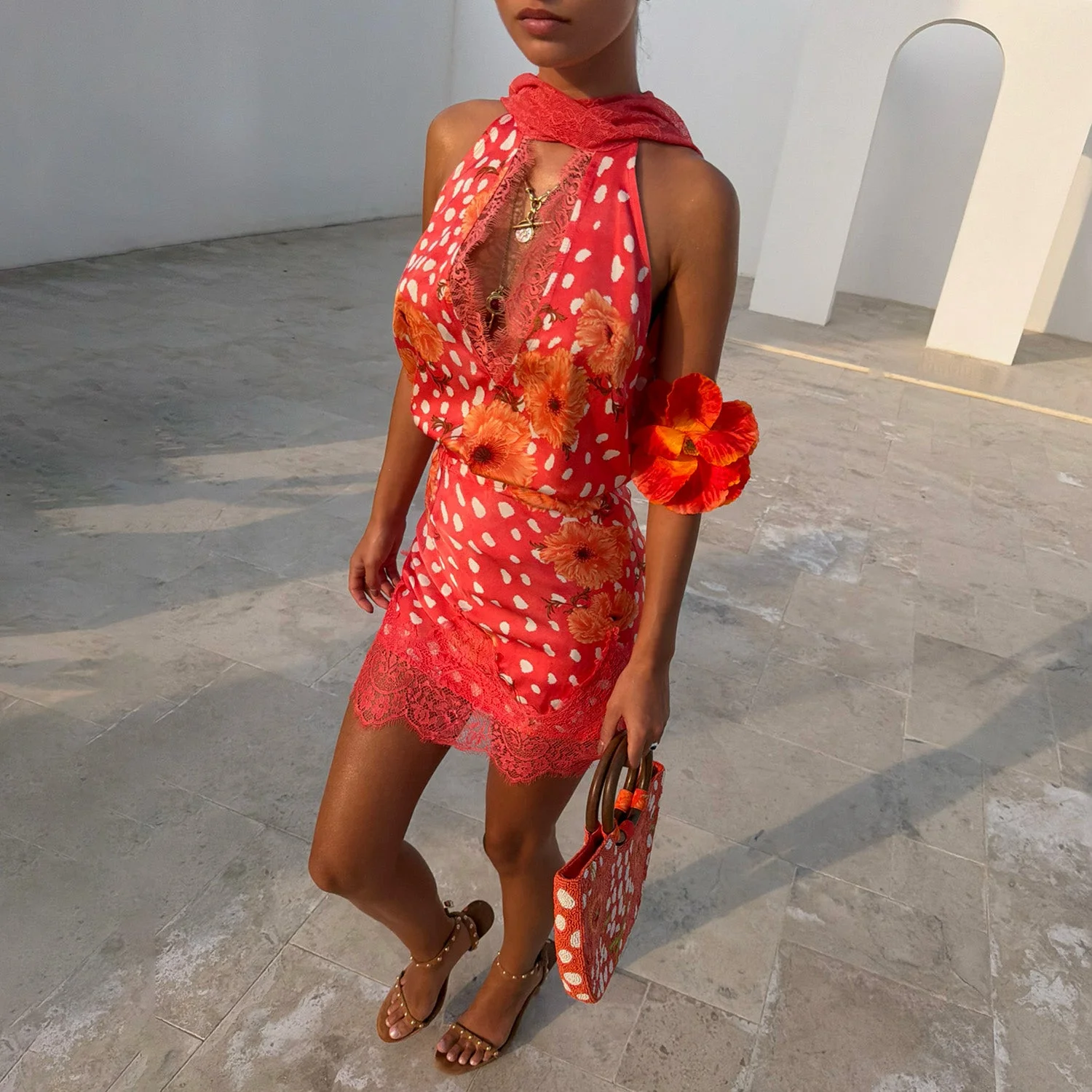 Coral Fawn Poppy Mini Maeva Skirt | Never Fully Dressed - Borderfree