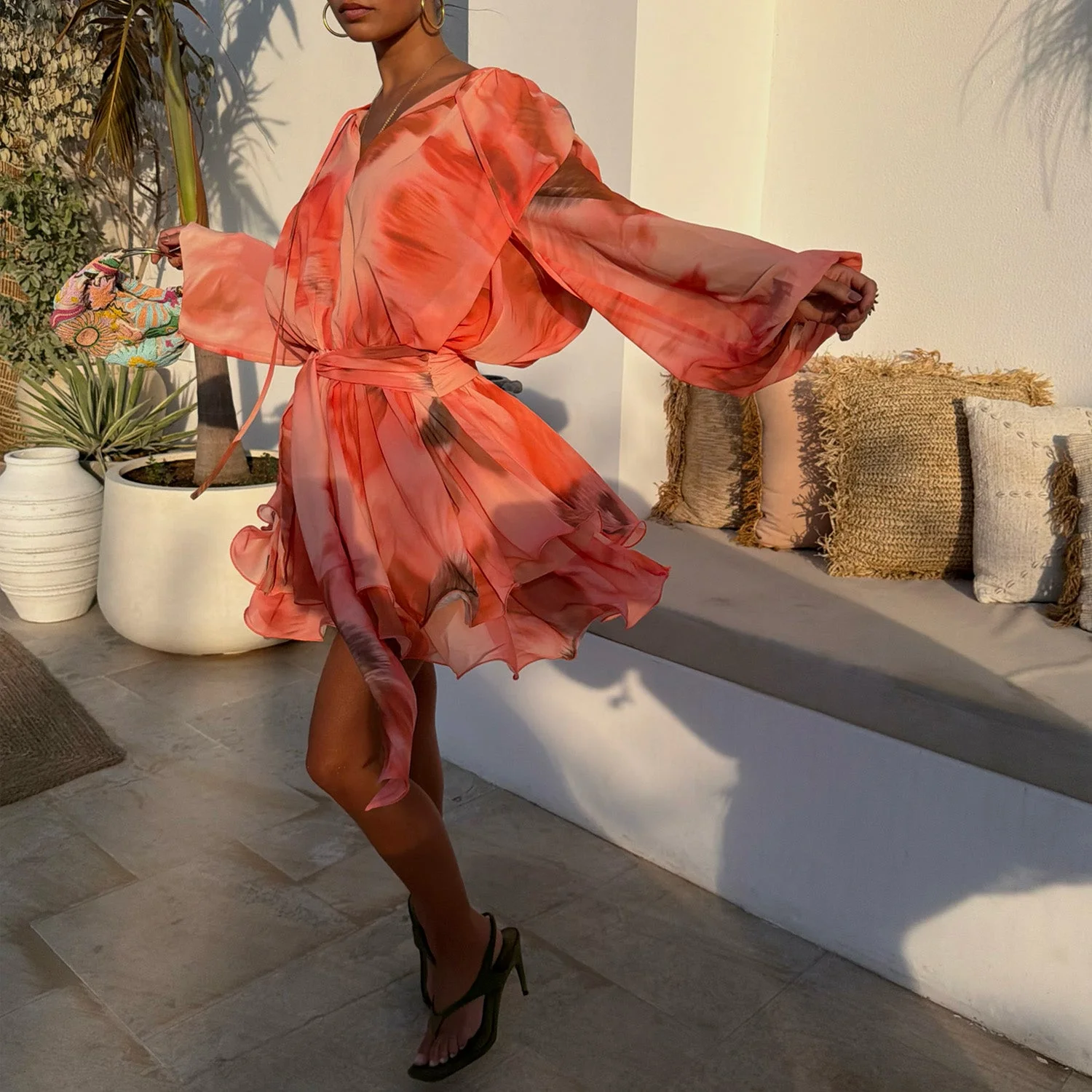 Blurred Floral Ella Mini Dress | Never Fully Dressed - Borderfree