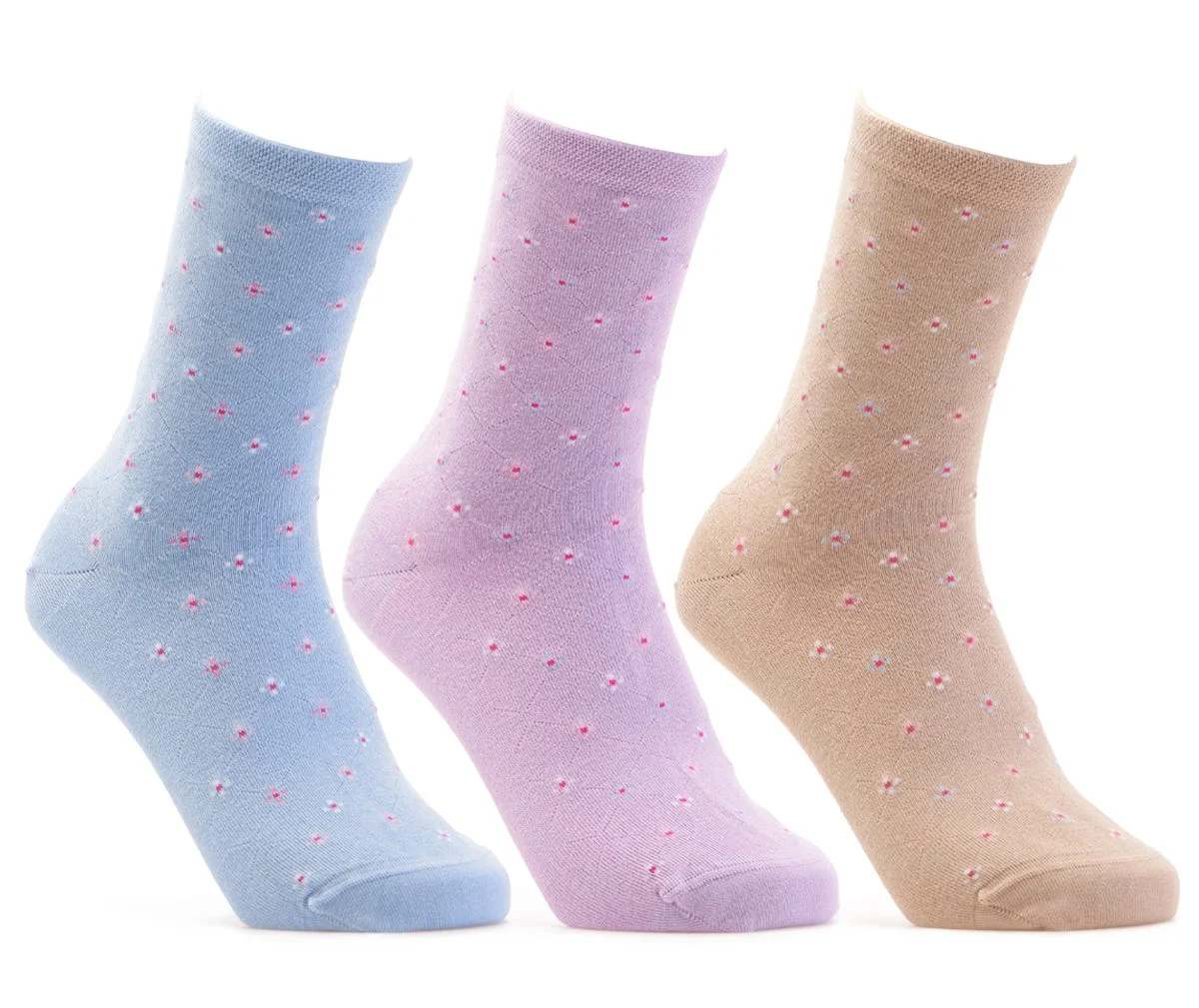 Cosyfeet Extra Roomy Women's Cotton‑rich Seam‑free Patterned Socks