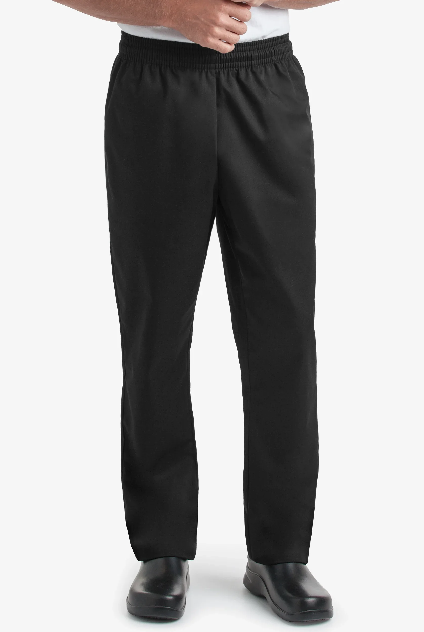 Men's Chef Pants | Chef Uniforms On The Line Men's 4-Pocket Baggy Chef Pants in Black | Size Medium | Polyester/Cotton