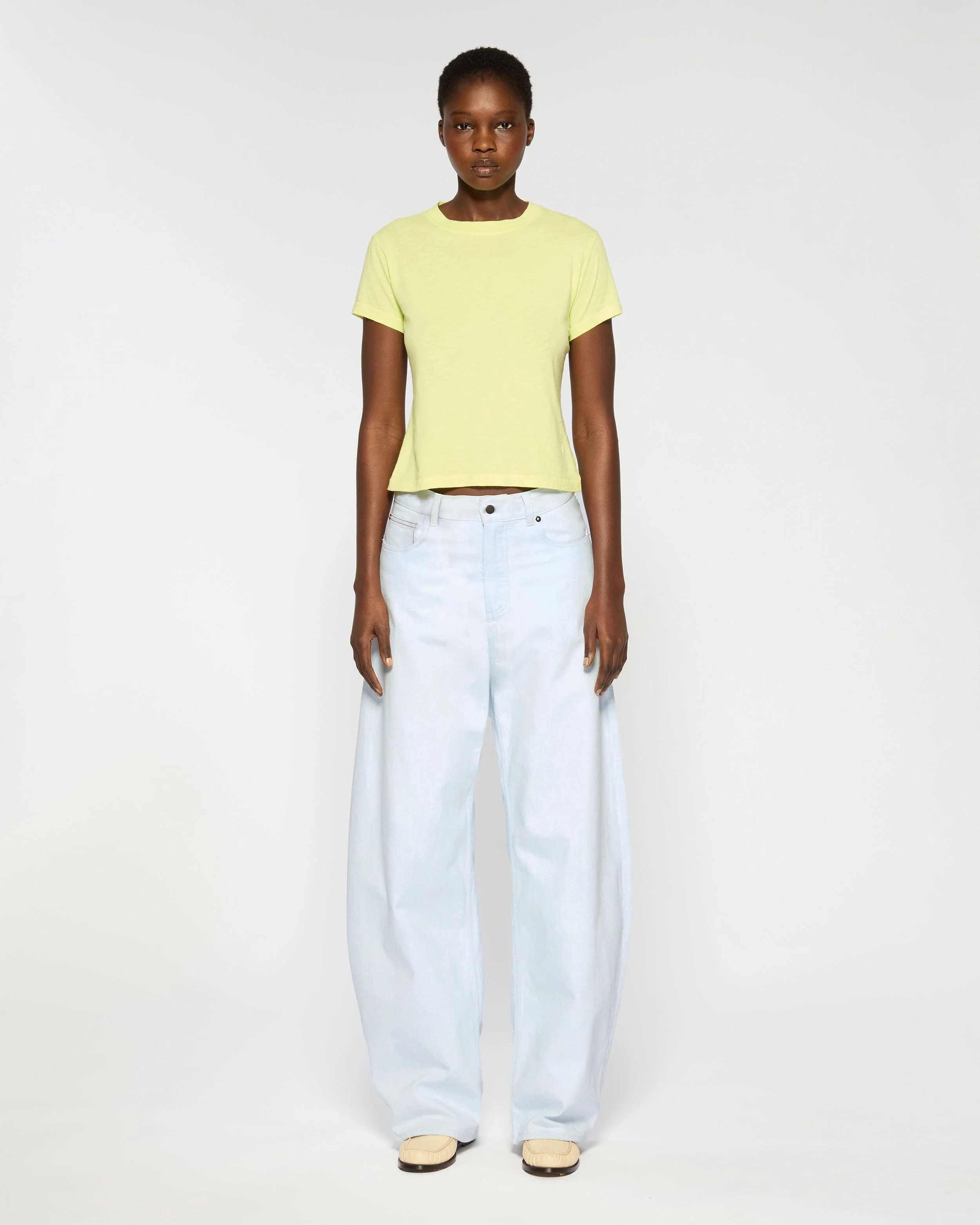 Barrel Leg Denim Jeans - Light Blue