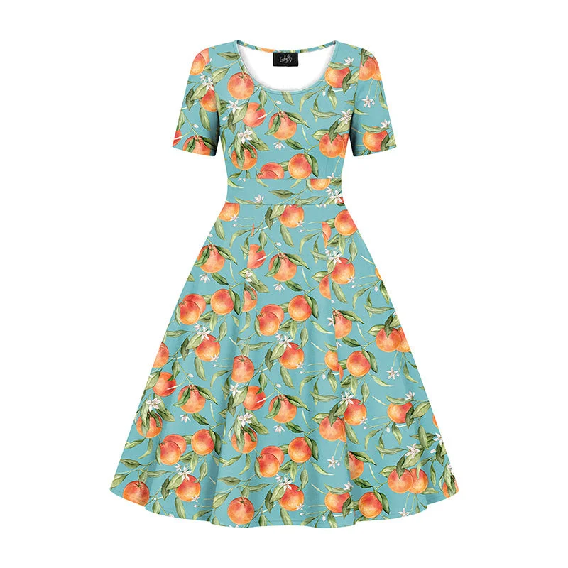 Betty Dress - Summer Orange by Lady Vintage