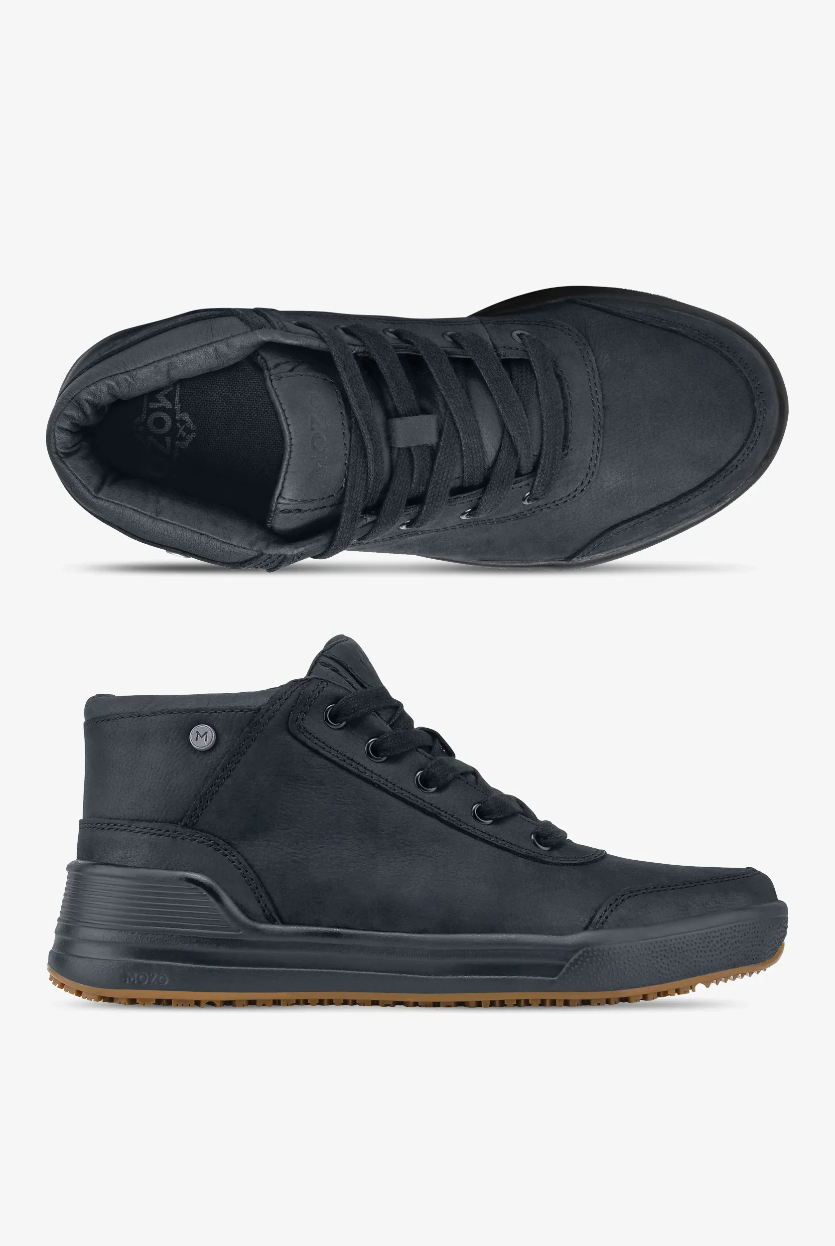Mozo Natural Men's Slip Resistant Shoes in Black | Size 10.5 | Leather | Slip Resistant | Chef Uniforms