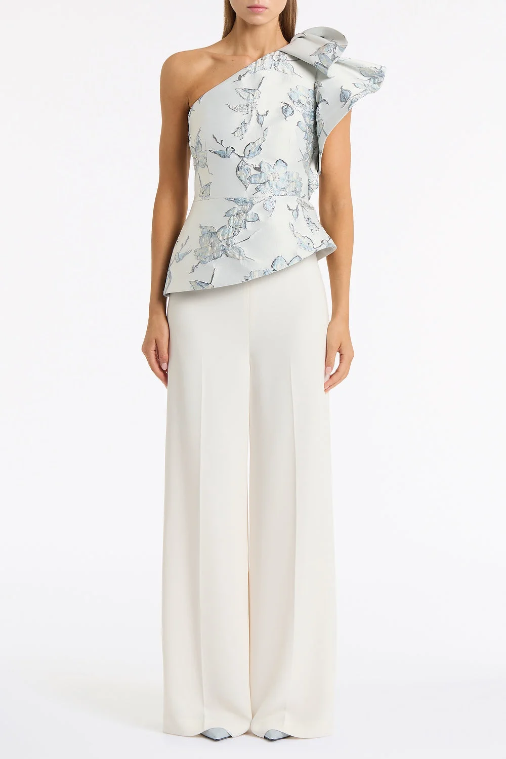 MURANO BROCADE FLOUNCE SHOULDER TOP by Carla Zampatti
